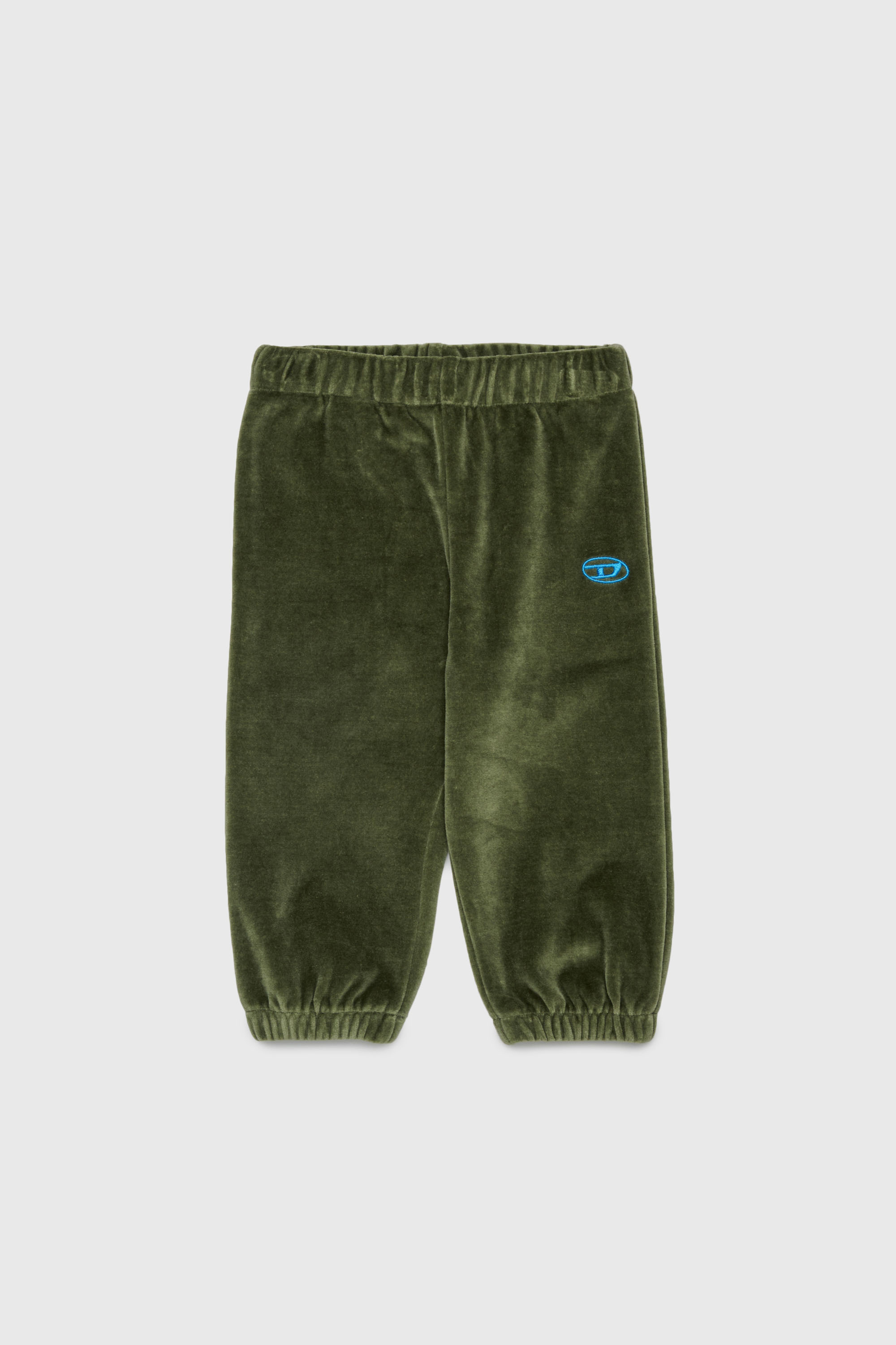 Diesel - PHENIB, Man's Velvet sweatpants with Oval D embroidery in Green - 1