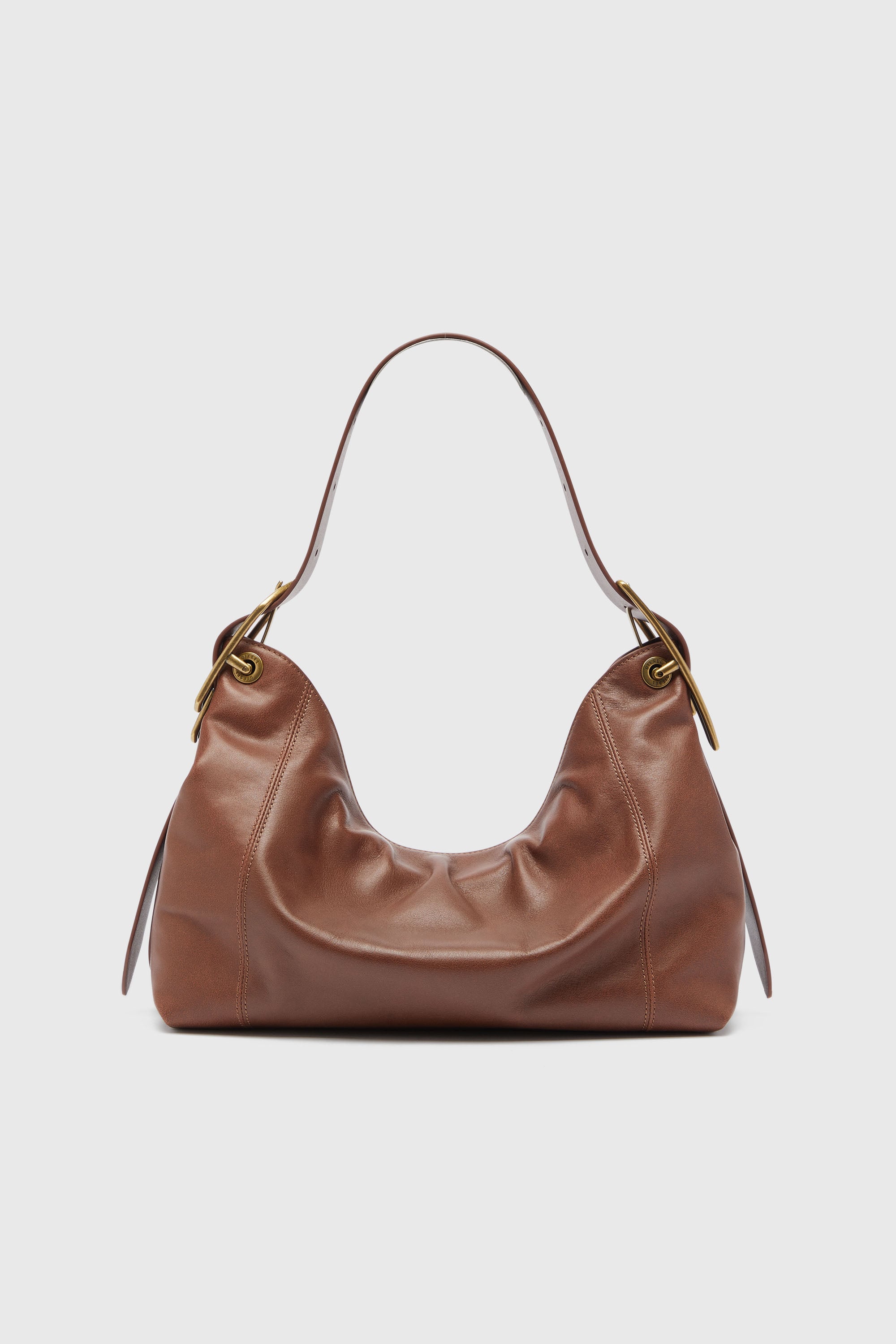 Diesel - D-LINE HOBO S, Woman's D-Line-Shoulder bag in leather in Dark Brown - 2