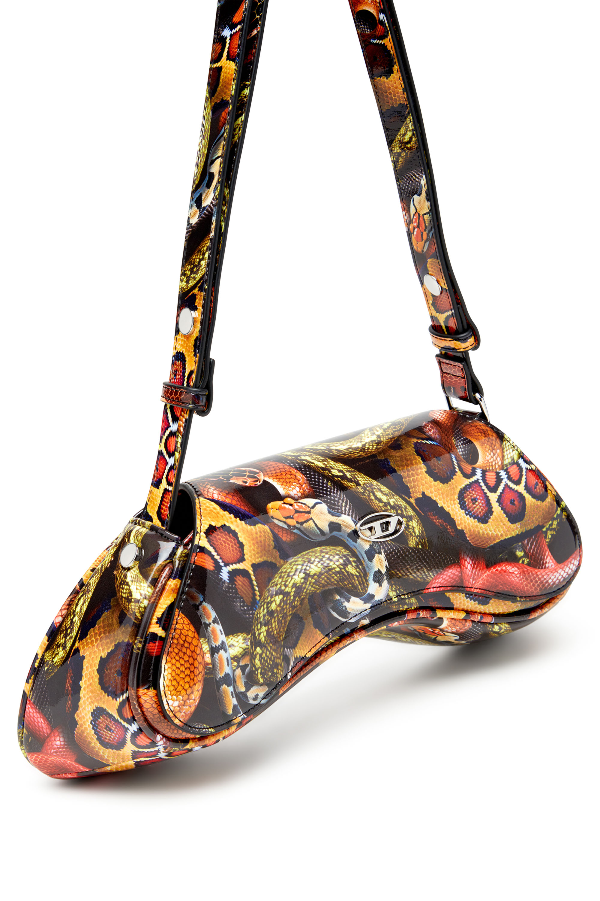 Diesel - CNY PLAY CROSSBODY, Woman's Shoulder bag with snake print in Multicolor - 5