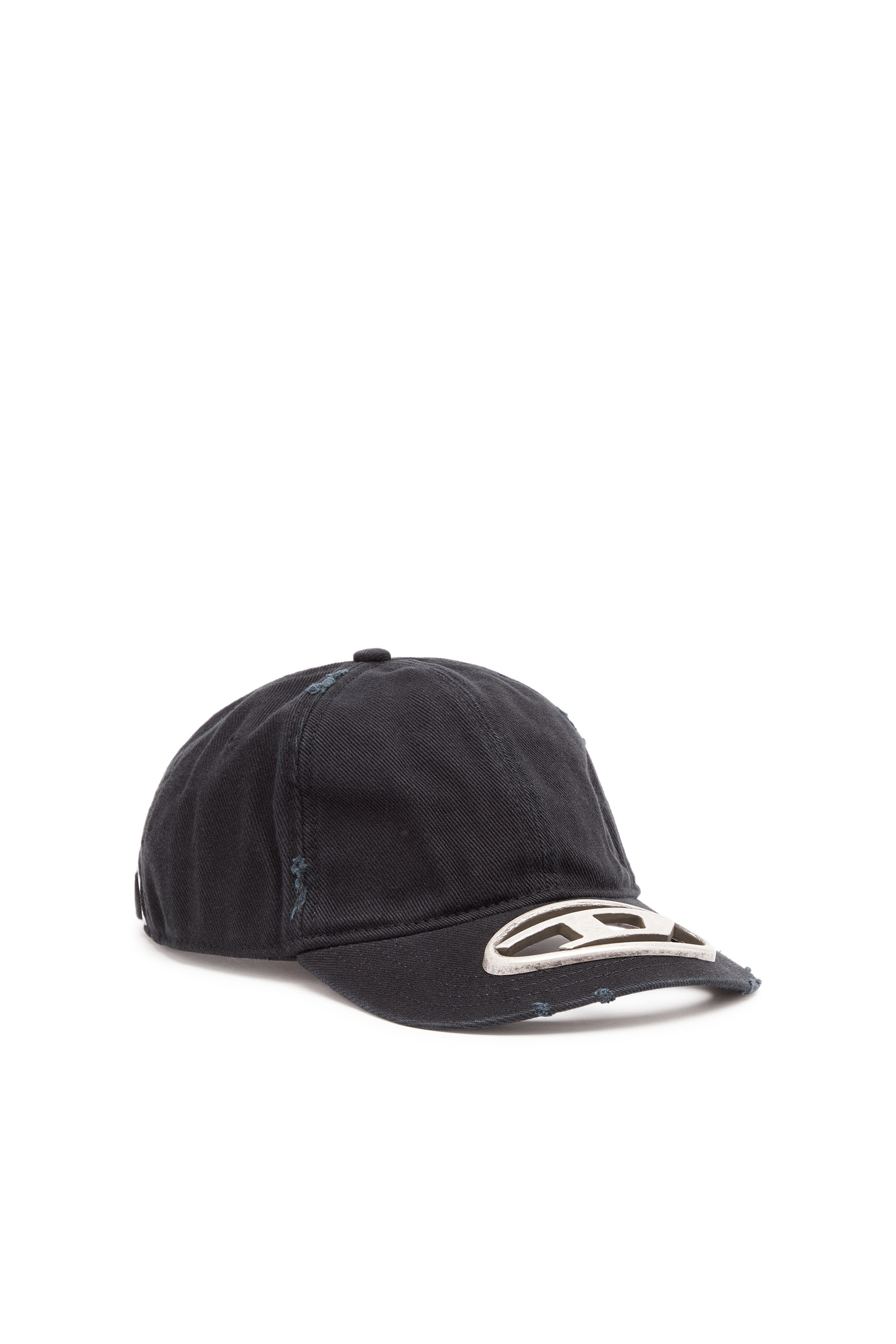 Diesel - C-BEAST-A1, Man Baseball cap with metal Oval D plaque in Black - Image 1