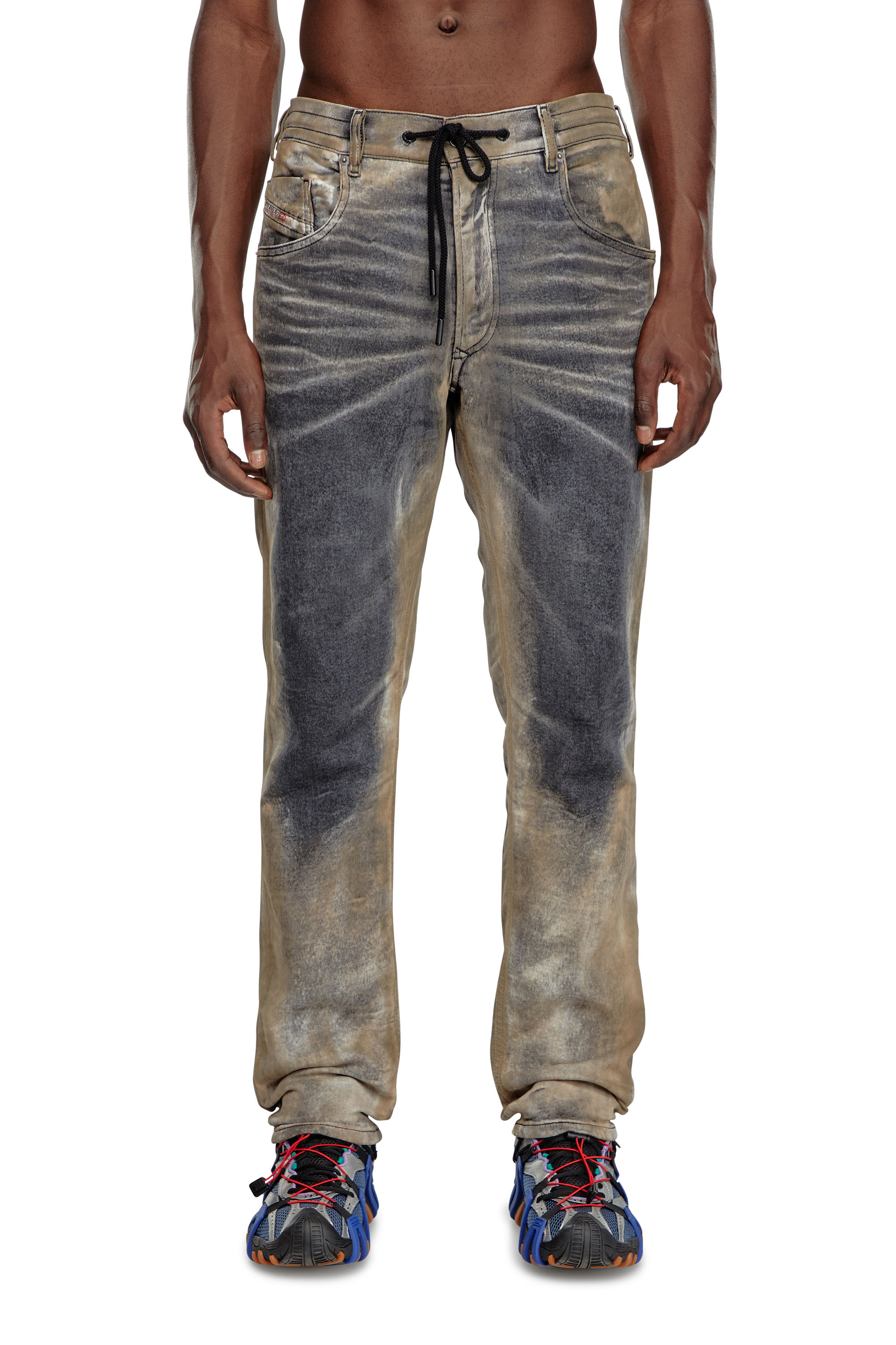 Diesel - Man Tapered 2030 D-Krooley Joggjeans® 068NP, Black/Dark grey - Image 1