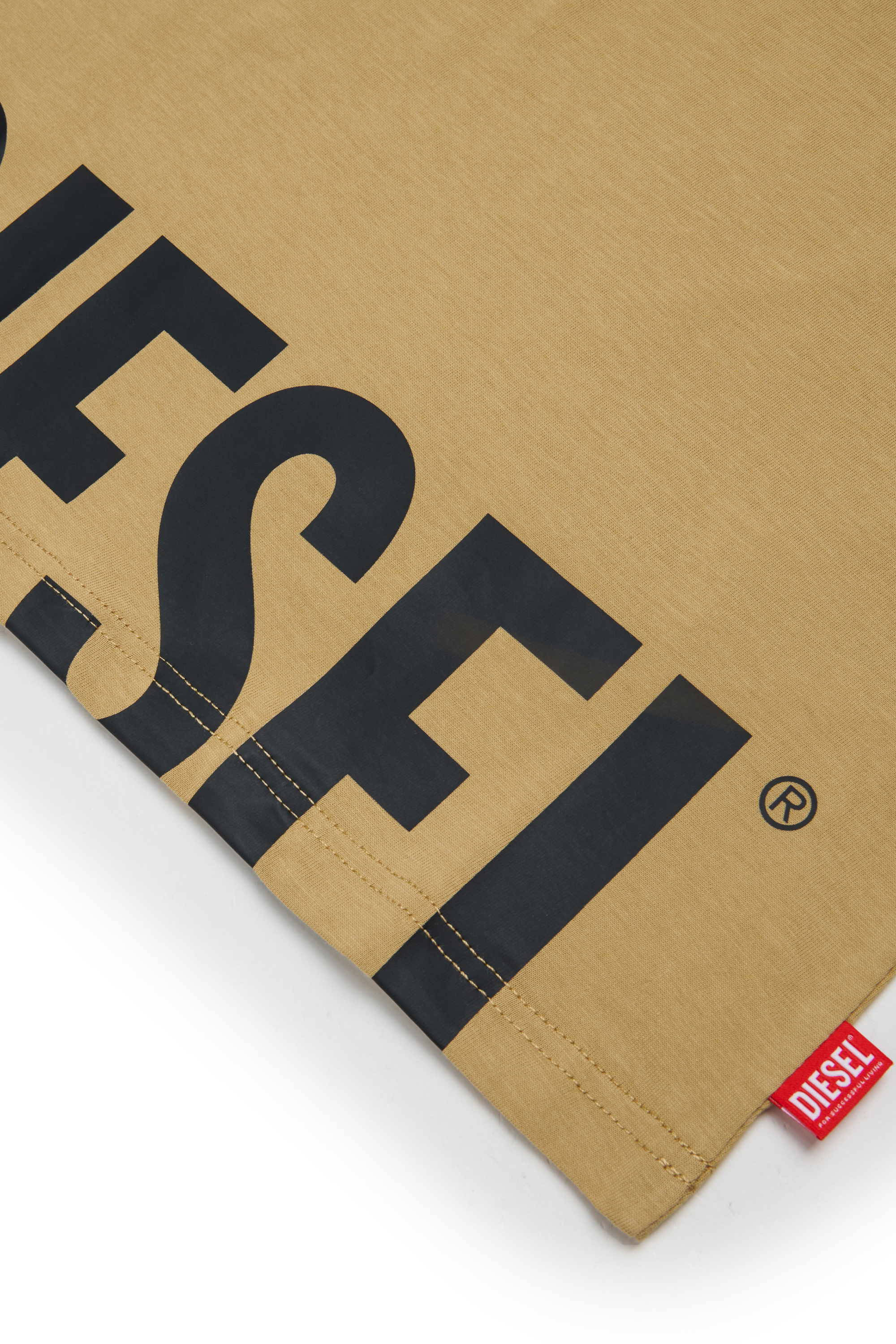 Diesel - TPRES, Man's T-shirt with cut-off logo in Brown - 4