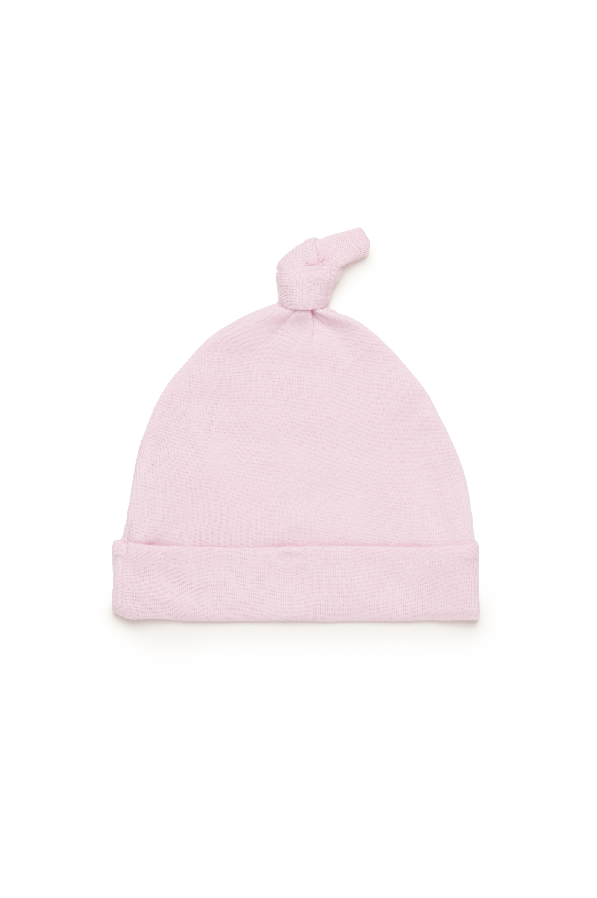 Diesel - FAMOUS-NB, Unisex's Knotted baby beanie with Oval D logo in Pink - 2