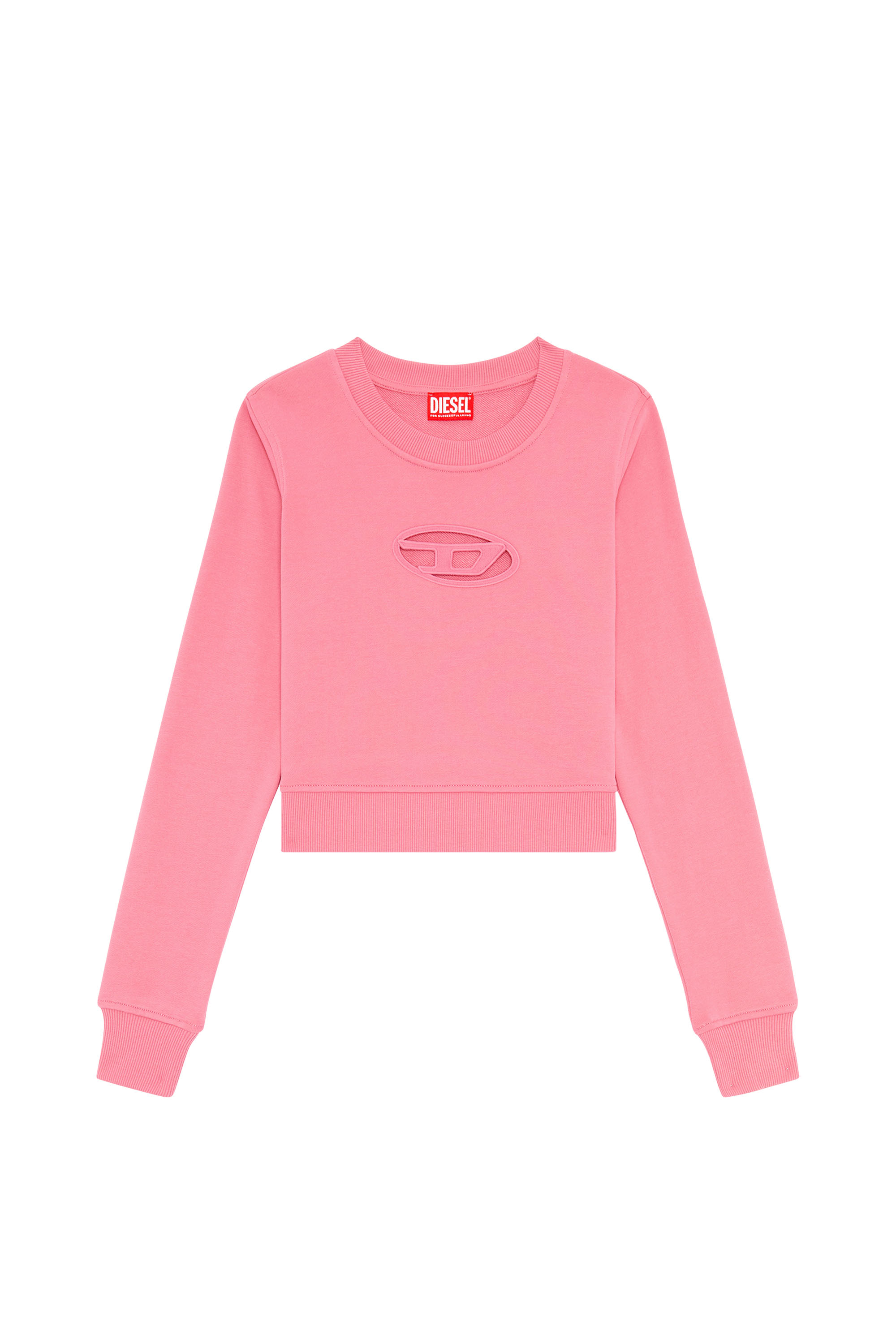 Diesel - F-SLIMMY-OD, Woman Cropped sweatshirt with cut-out logo in Pink - Image 3