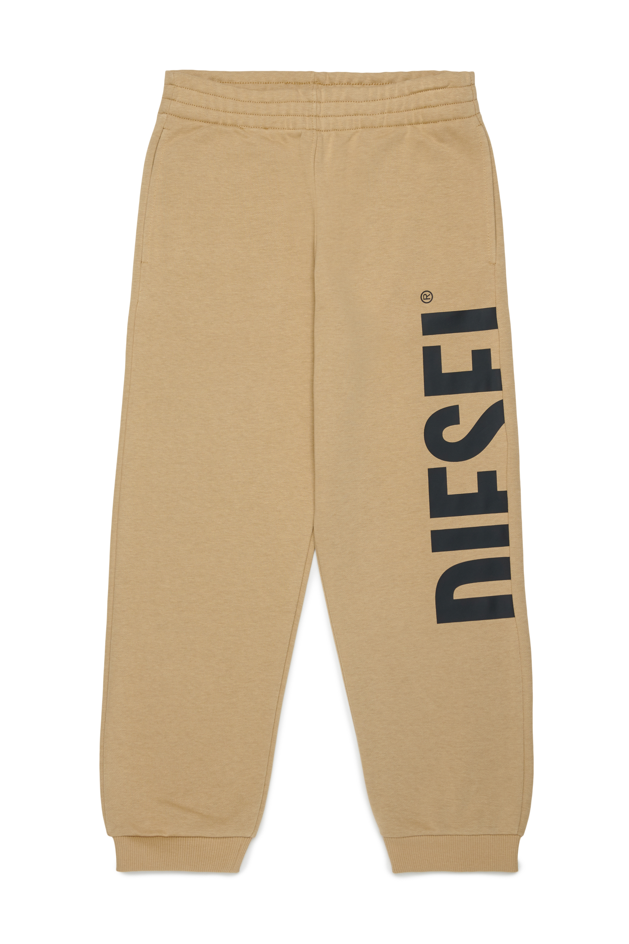 Diesel - PRES, Man's Sweatpants with cut-off logo print in Brown - 1