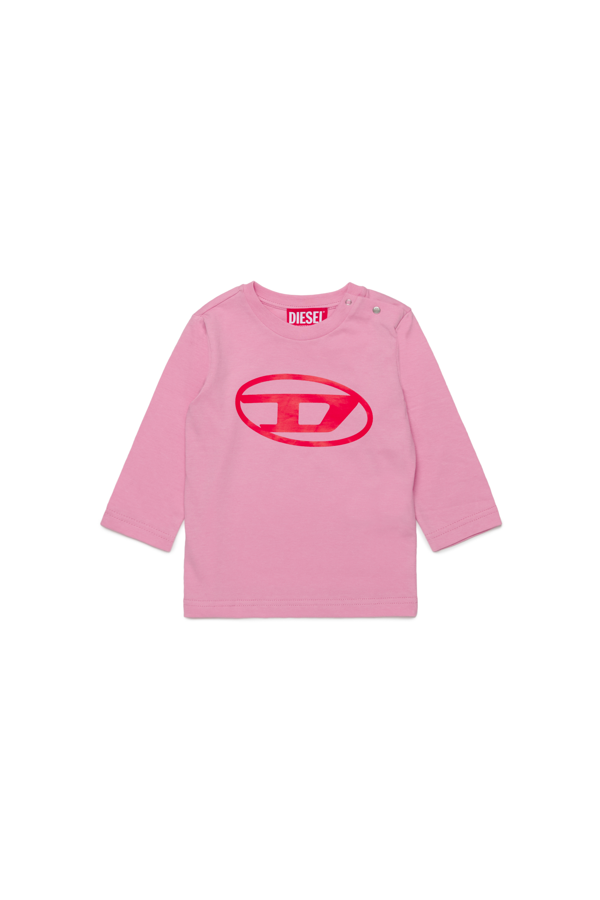 Diesel - TCERBLSB, Unisex Long sleeve T-shirt with Oval D in Pink - Image 1