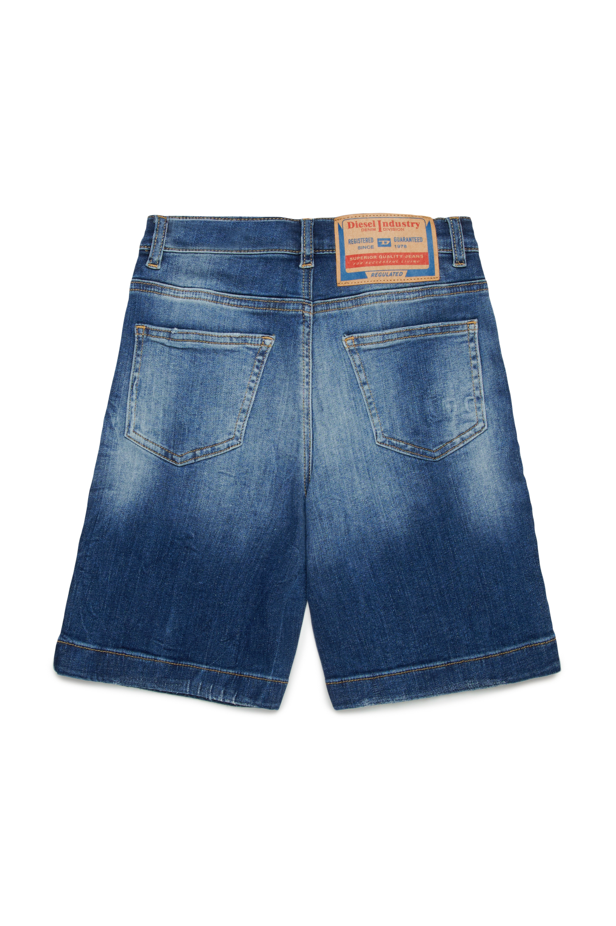 Diesel - D-MACS-SH-J, Man's Bermuda shorts in rip&repair denim in Dark Blue - 2