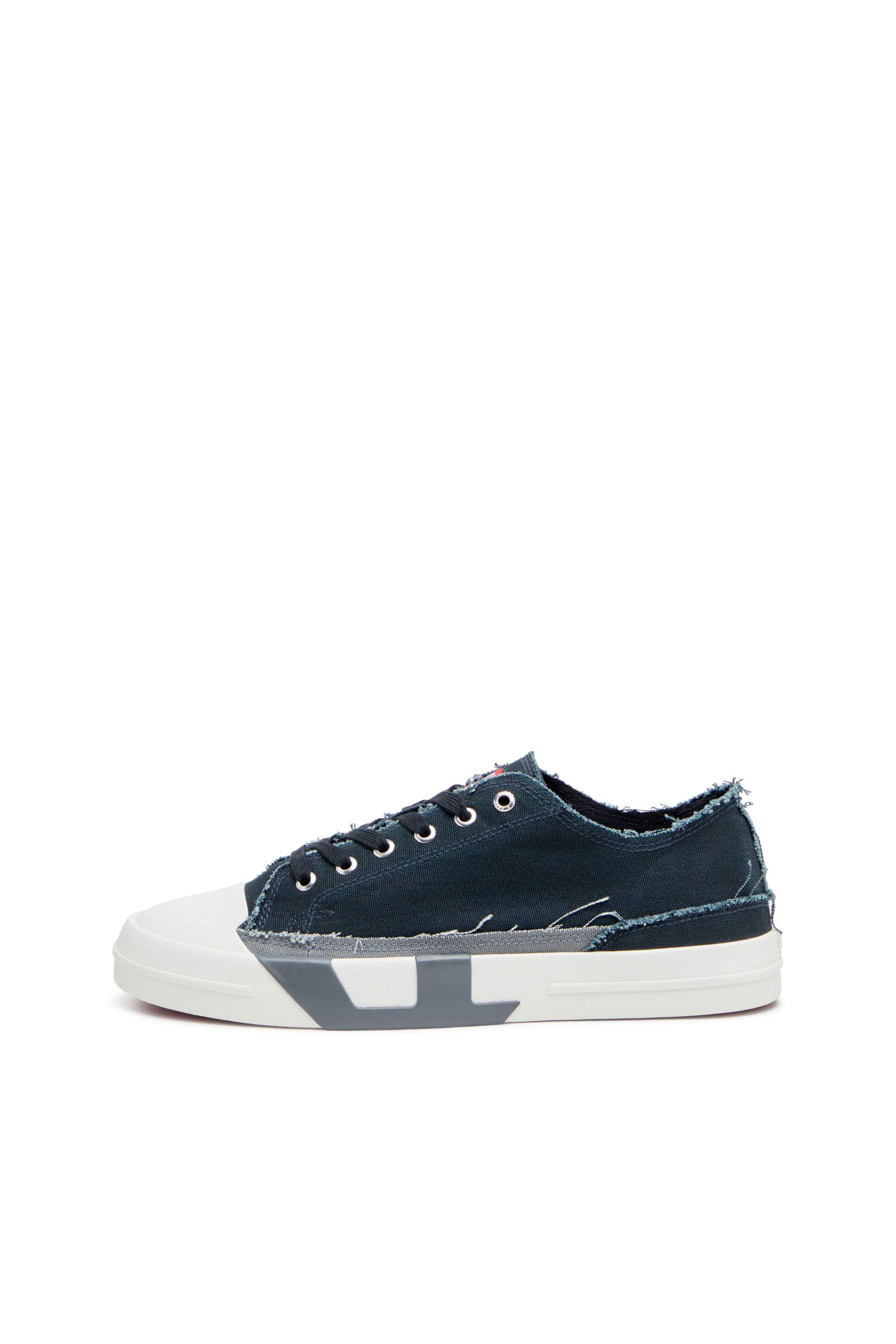 Diesel - S-D-VERSE LOW, Man's Sneakers in frayed canvas in Blue/Grey - 7