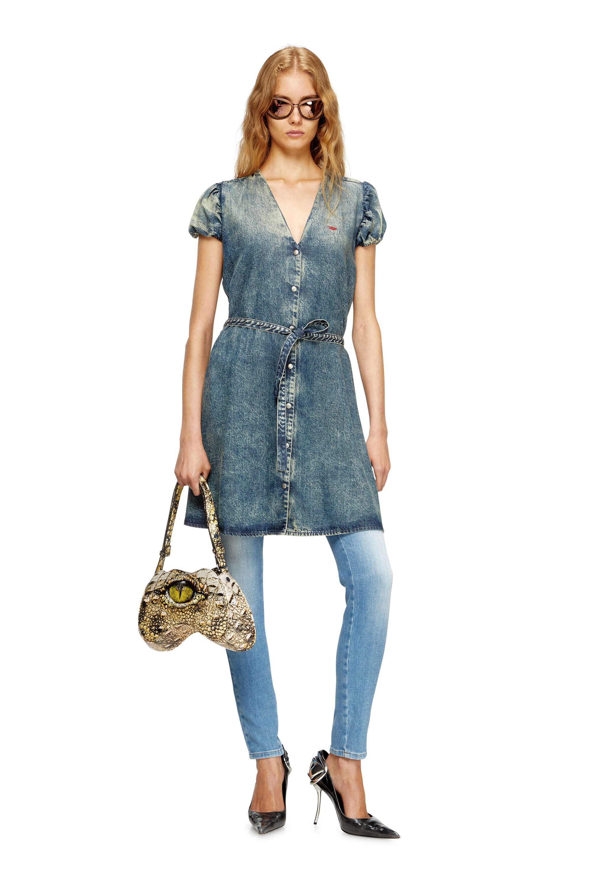 Diesel - PLAY SHOULDER, Woman's Play-Glossy shoulder bag with print in Yellow - 6