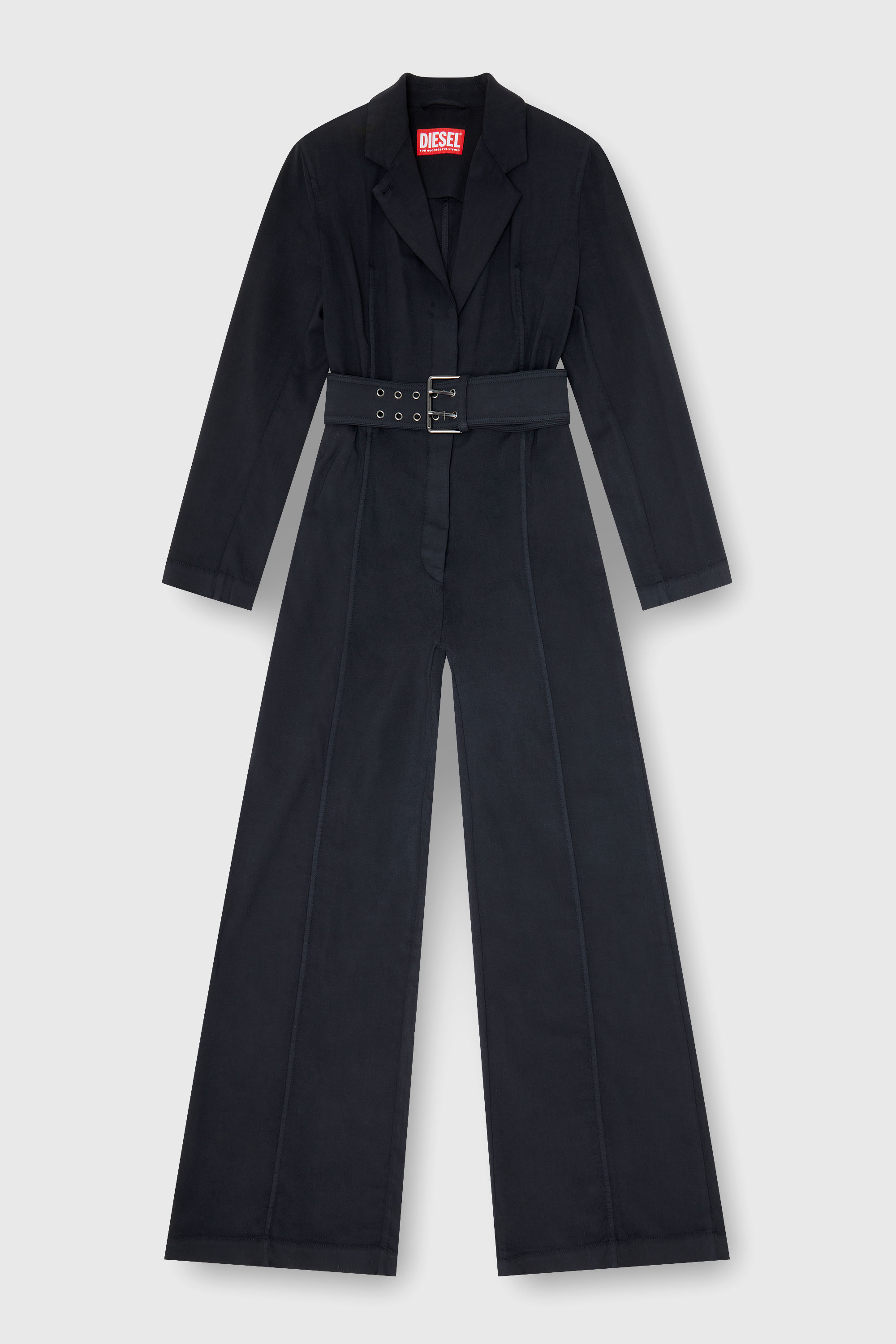 Diesel - J-AEL, Woman's Belted blazer jumpsuit in stretch wool in Black - 2