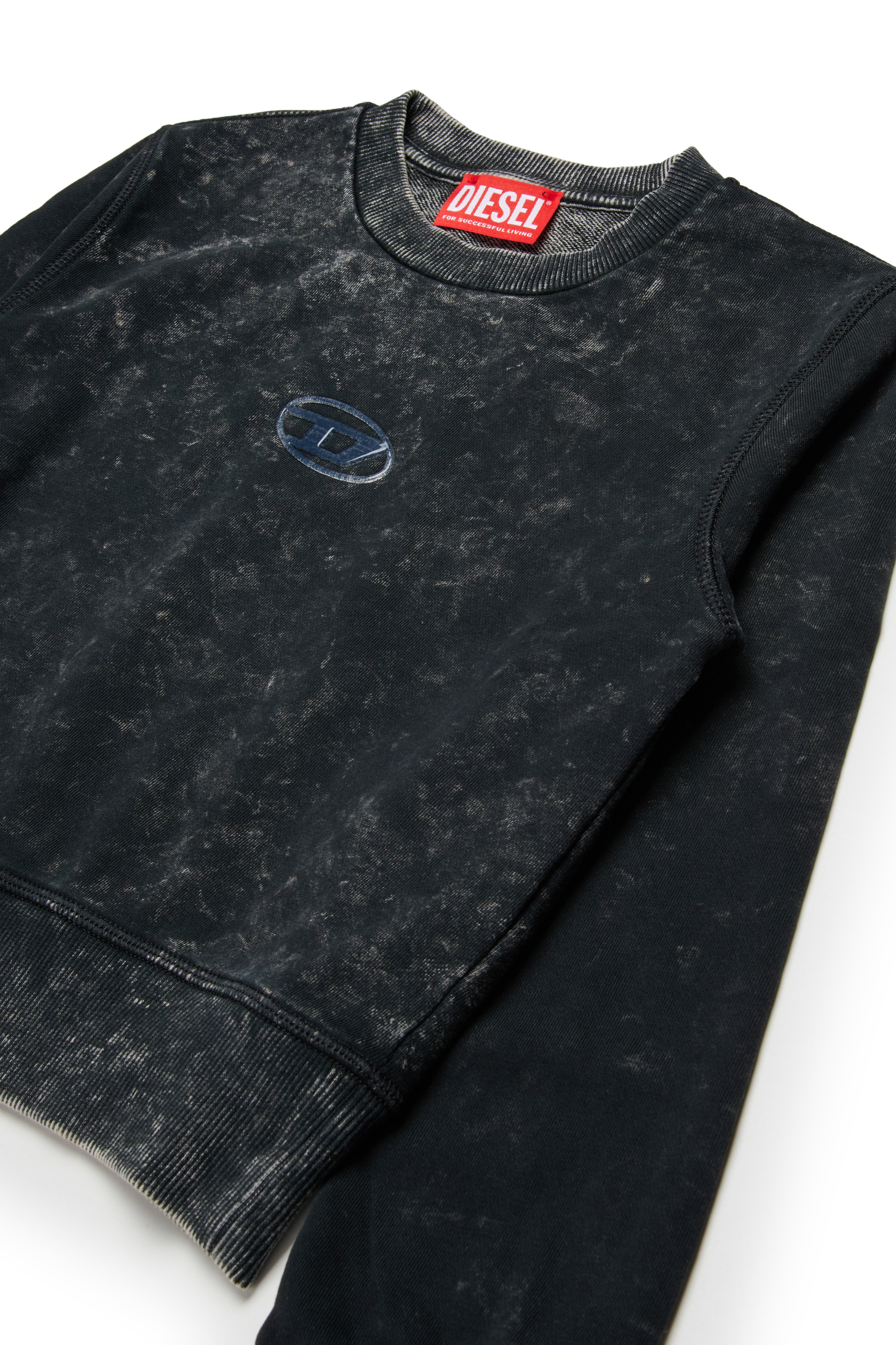 Diesel - SLACCY, Woman's Cotton sweatshirt with front logo in Black - 3