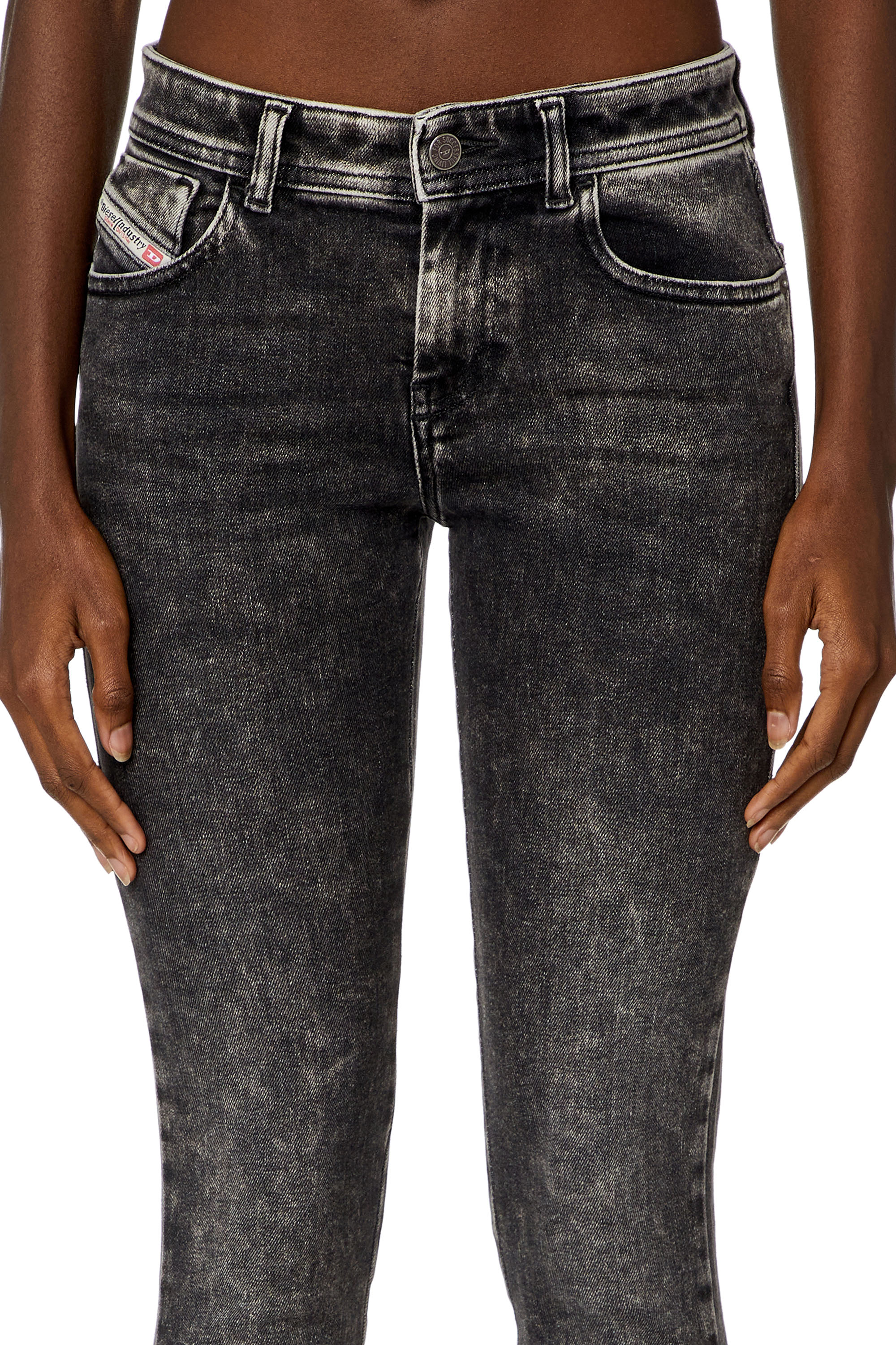 Diesel - Super skinny Jeans 2017 Slandy 09H88, Black/Dark grey - Image 3