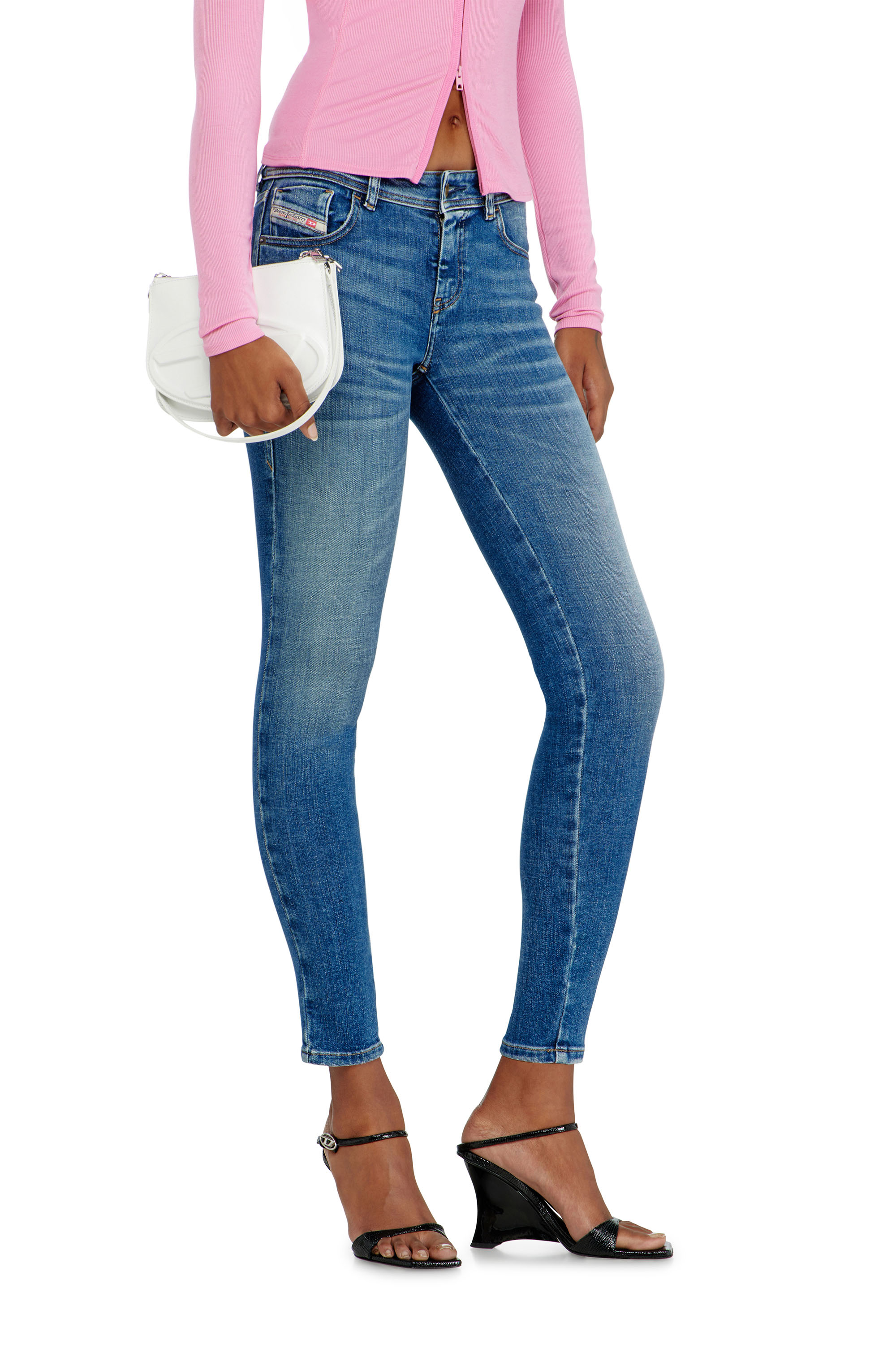 Diesel - Woman's Skinny Jeans 2017 Slandy 09P71, Medium blue - 7