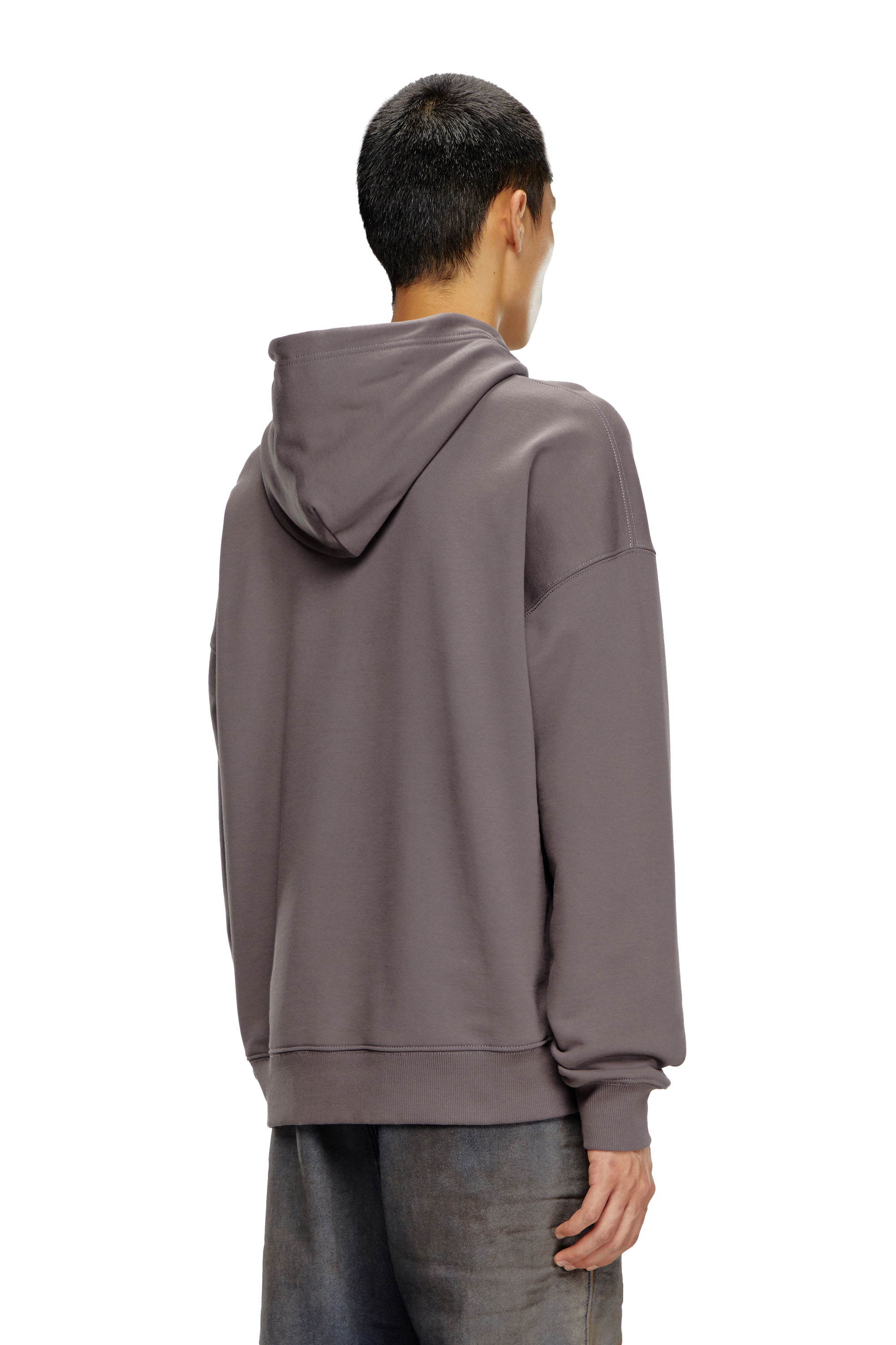 Diesel - S-ROB-HOOD-DOVAL-PJ, Man Hoodie with oval D patch in Grey - Image 4