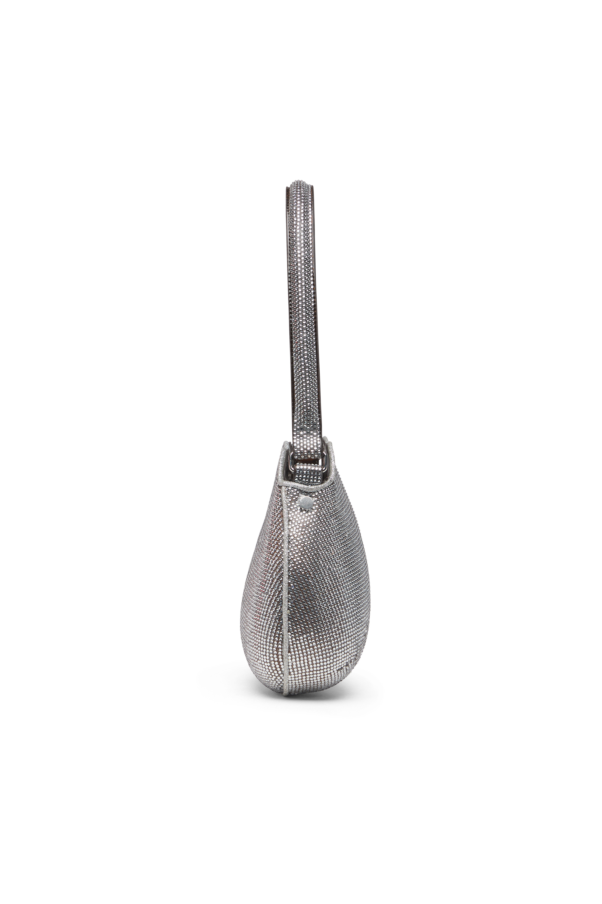 DOUBLE-D SHOULDER, Silver Diesel - DOUBLE-D SHOULDER, Woman's Double-D-Shoulder bag with all-over crystals in Silver - 4