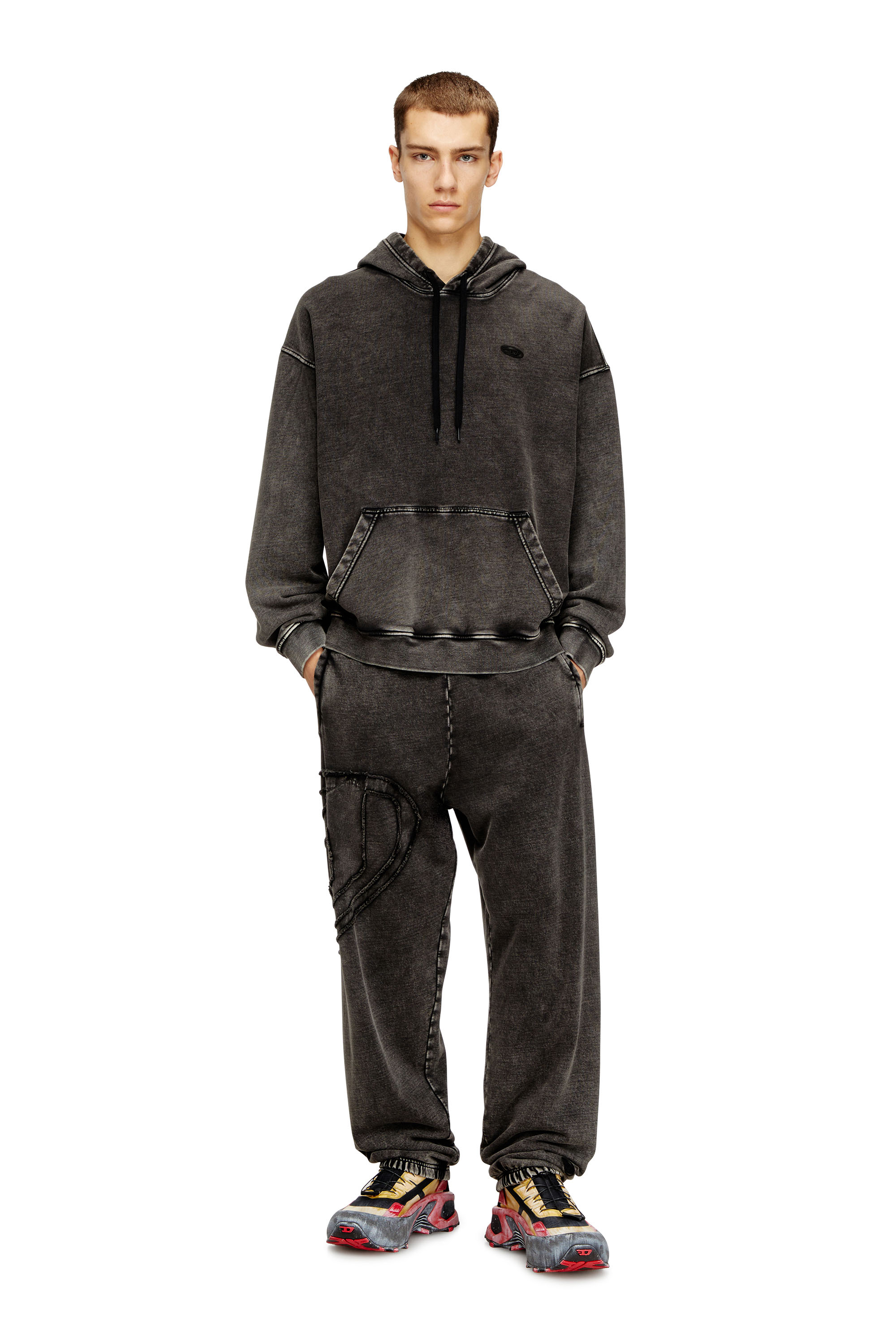 Diesel - P-MARKY-DEN, Man's Organic cotton sweatpants with Oval D patch in null - 1