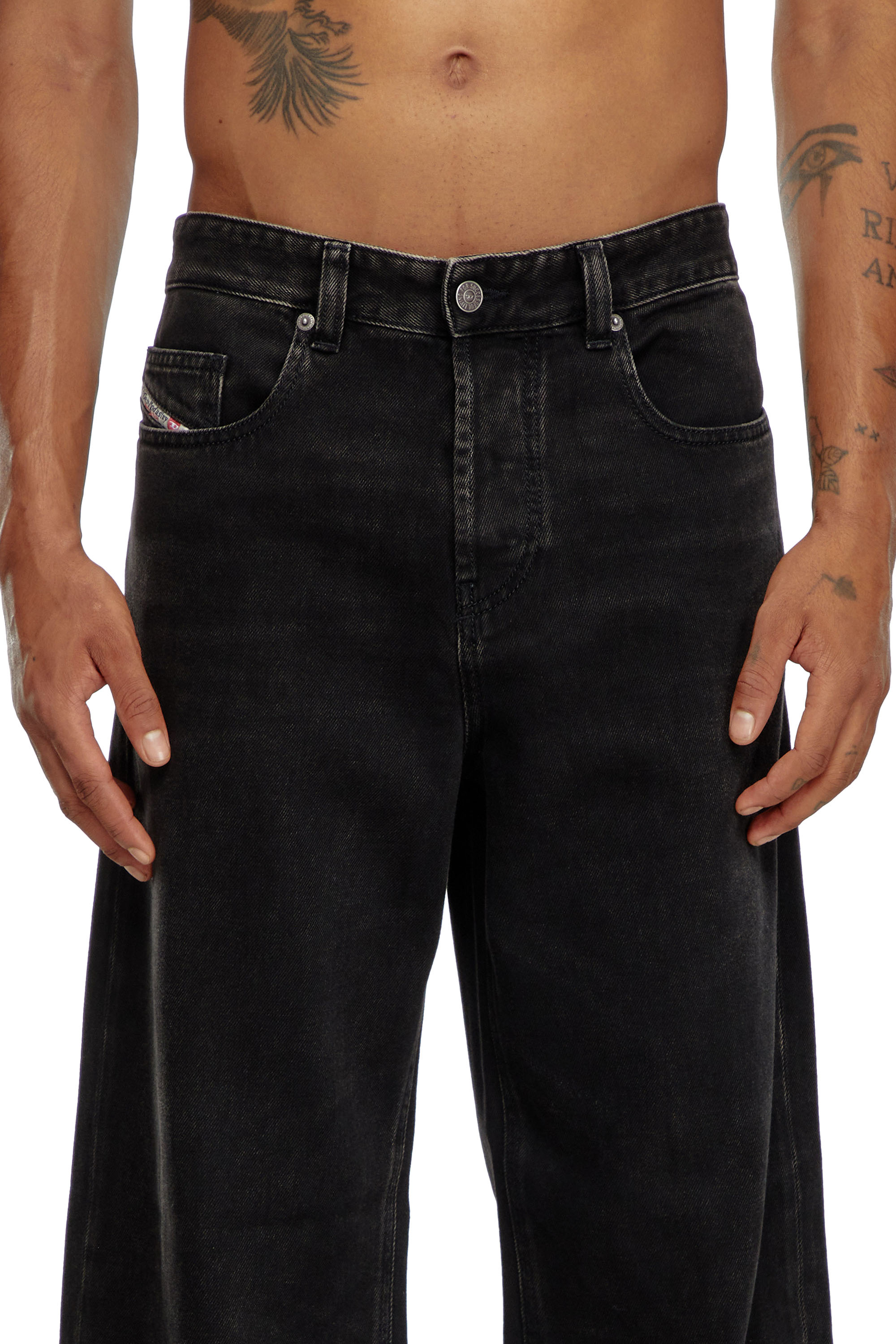 Diesel - Man's Straight Jeans 2001 D-Macro 09I35, Black/Dark grey - 5