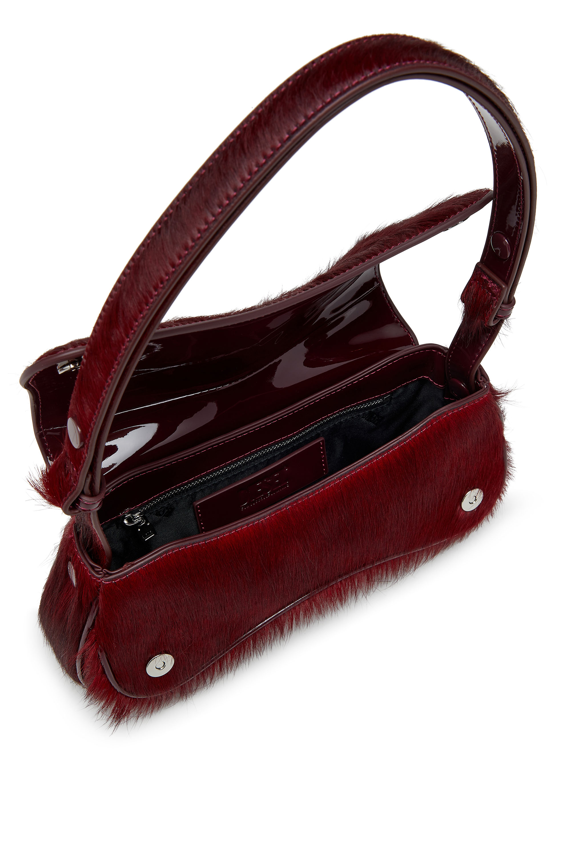 PLAY CLUTCH, Burgundy Diesel - PLAY CLUTCH, Woman's Play-Clutch in coloured hairy leather in Burgundy - 3