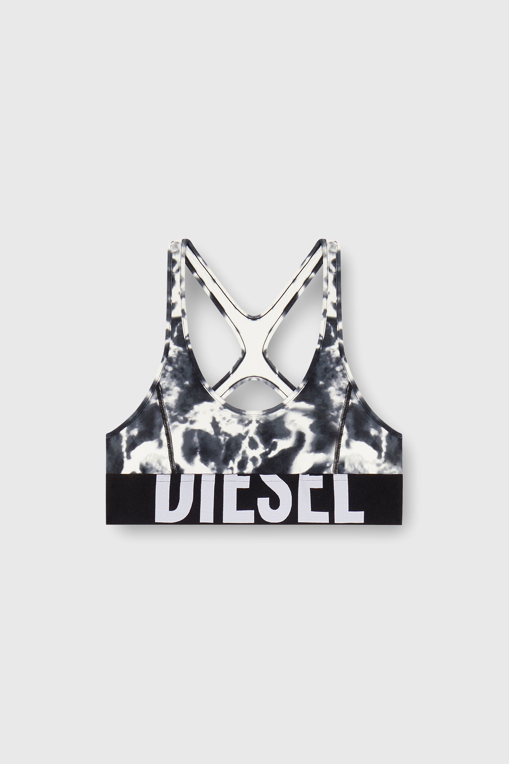 Diesel - ALLISON-D-POP, Woman's Sports bra in printed microfibre in White/Black - 2