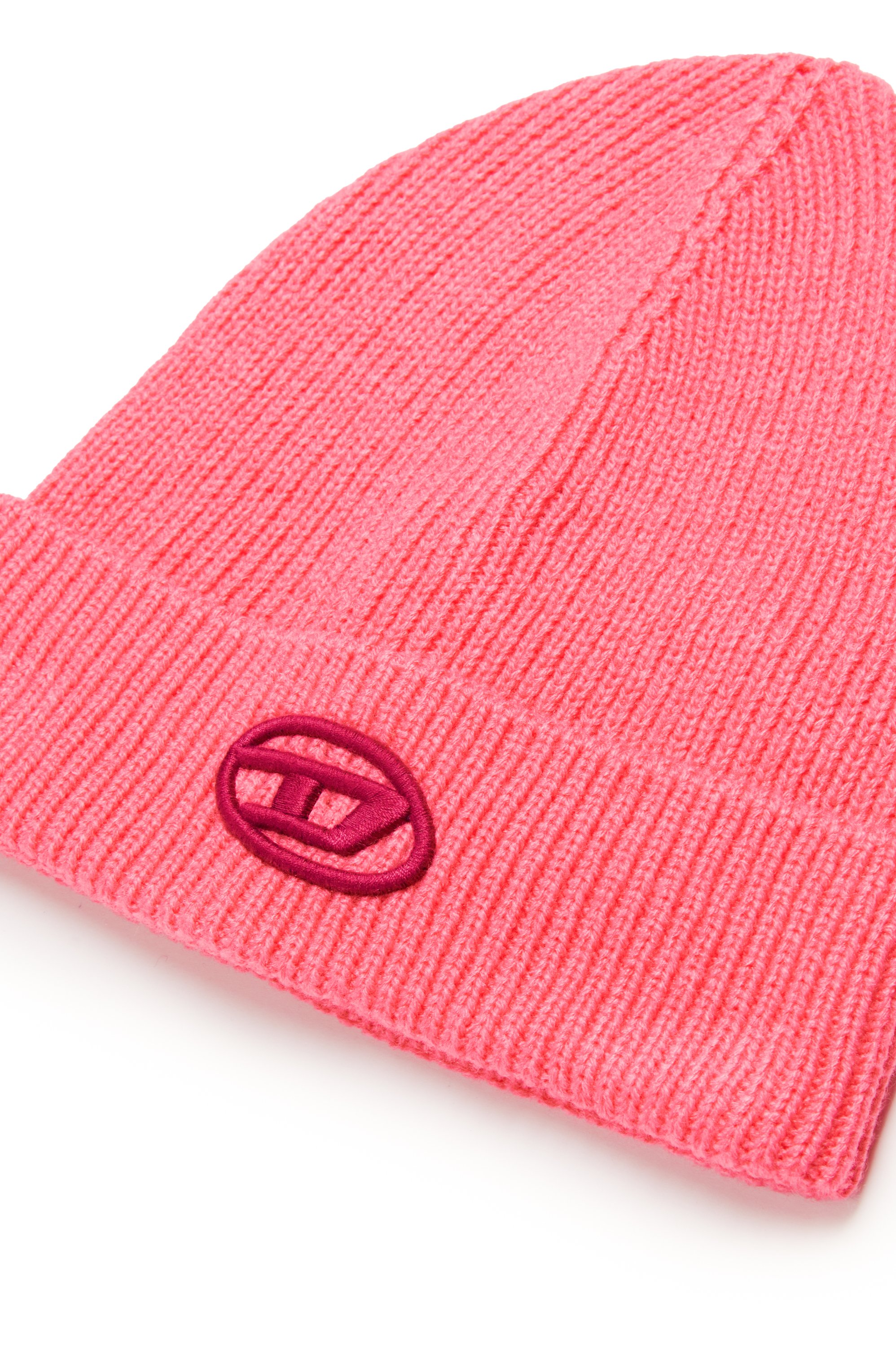 Diesel - FCODERFULLYTX, Unisex's Beanie with logo embroidery in Pink - 4