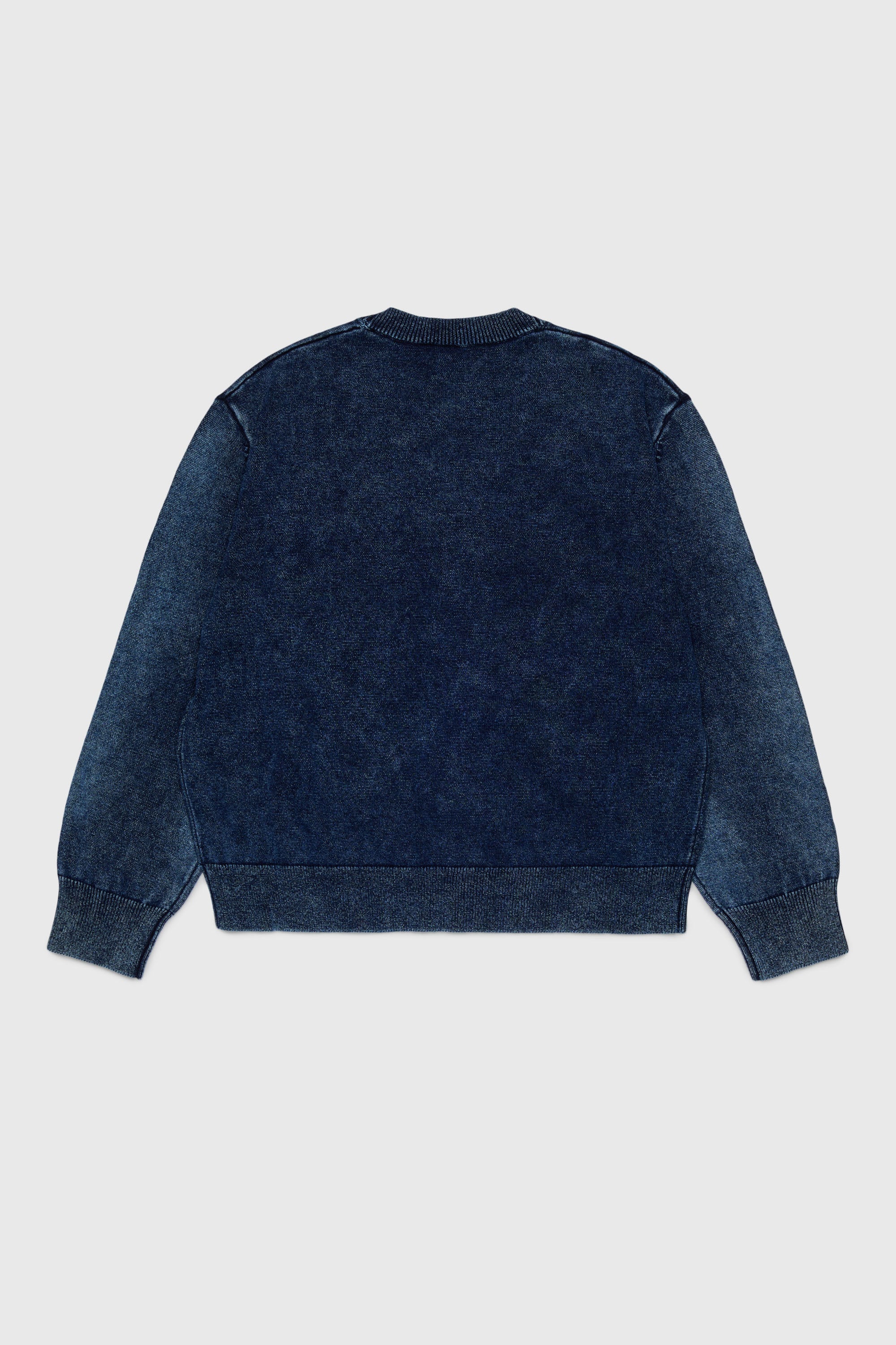 Diesel - KFINNIC CARDIGAN OVER, Man's Denim-effect cardigan with phoenix motif in Dark Blue - 2