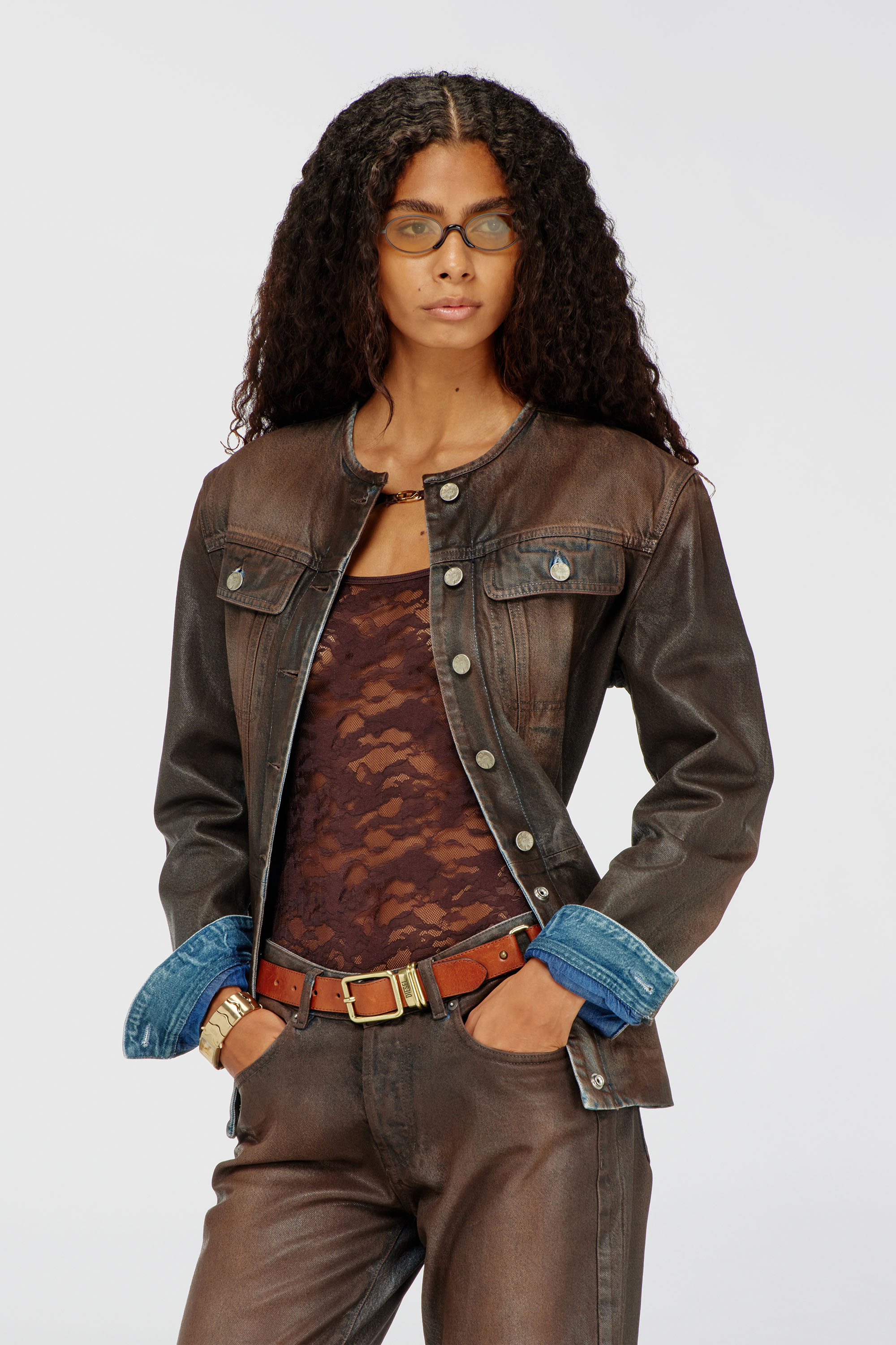 Diesel - LENA-UTLT, Woman's Bodysuit in camo lace in null - 4