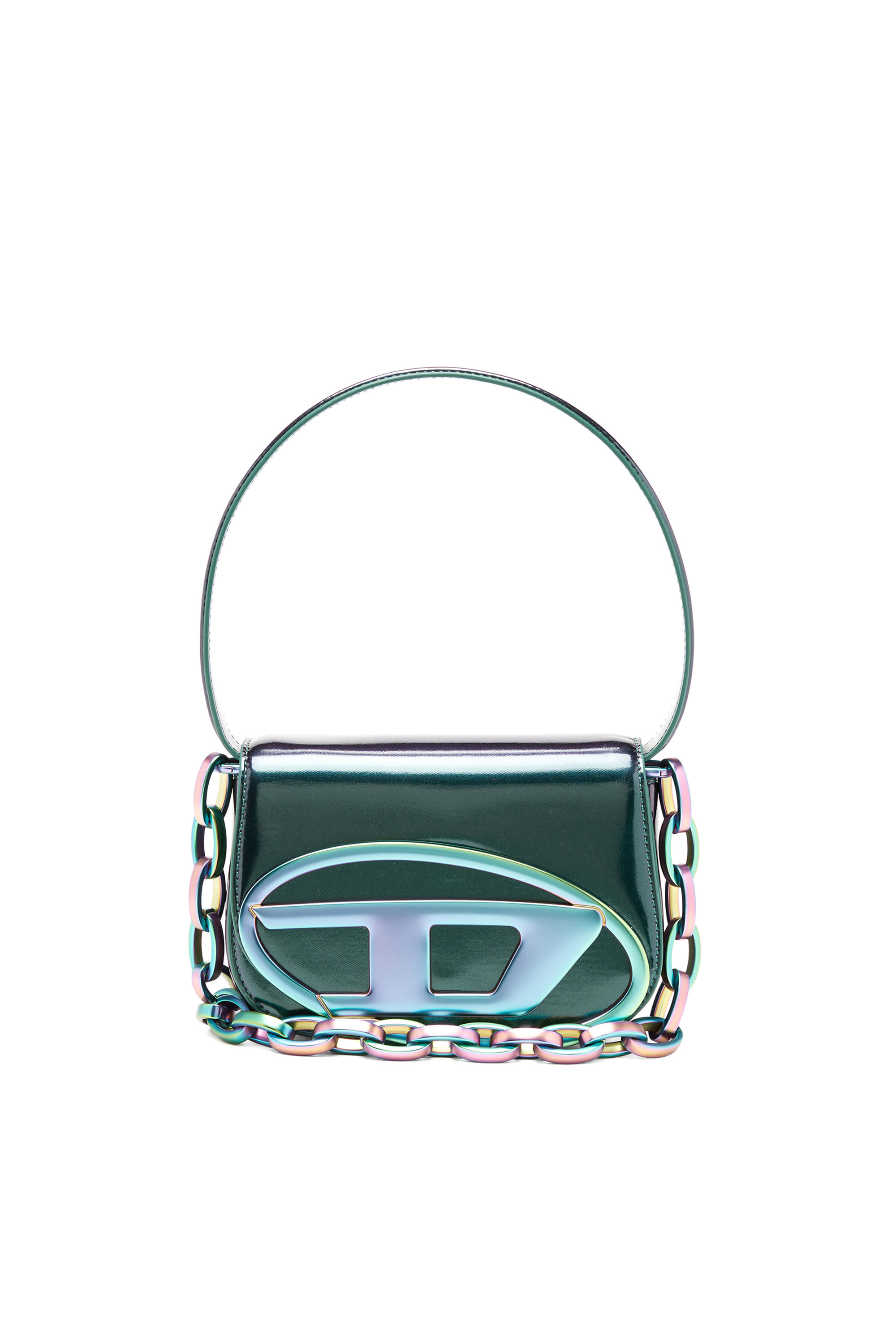 Diesel - 1DR, Woman's 1DR-Iconic shoulder bag with iridescent effect in Green/Blue - 2