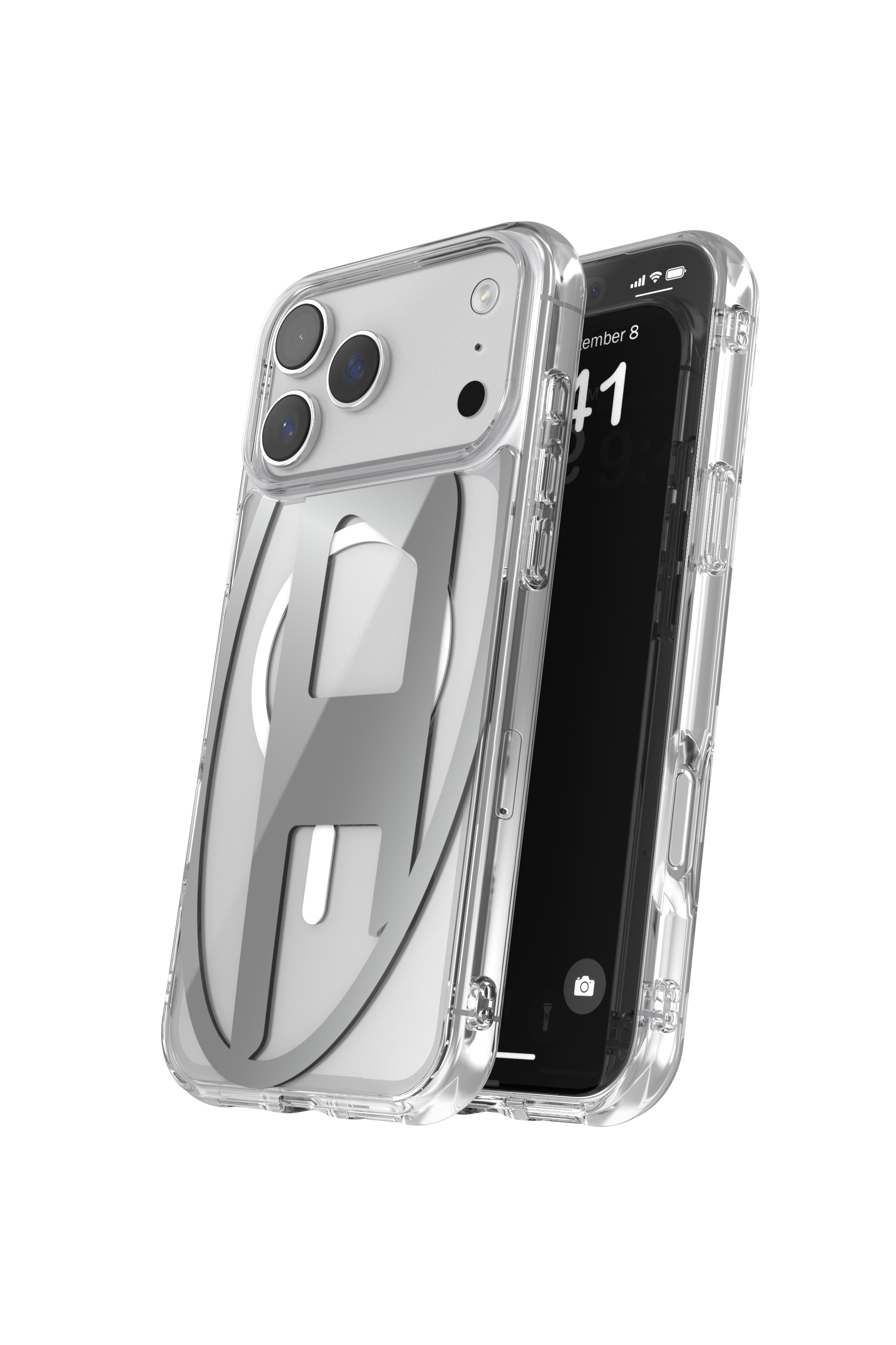 Diesel - 60414 AOP CASE, Unisex's Oval D metallic case with magsafe for iPhone 17 Pro Max in Grey - 3