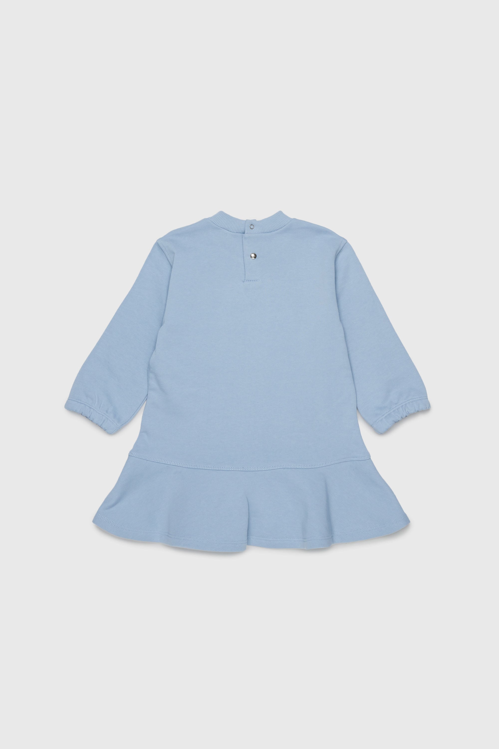 Diesel - DFUMB, Woman's Sweatshirt dress with ruffled hem in Light Blue - 3