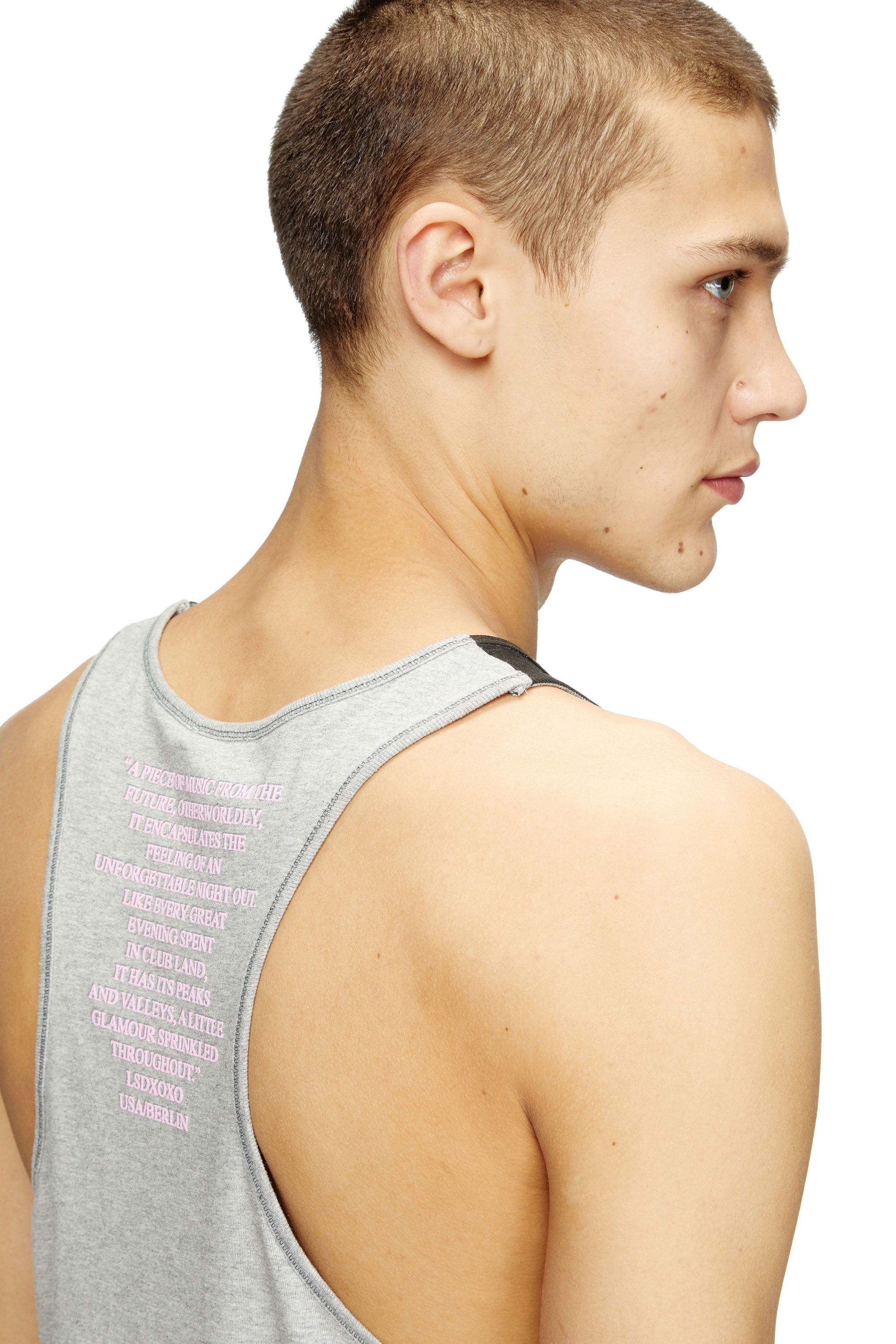 T-SHAN, Grey Diesel - T-SHAN, Unisex's Tank top with lyrics print in Grey - 5