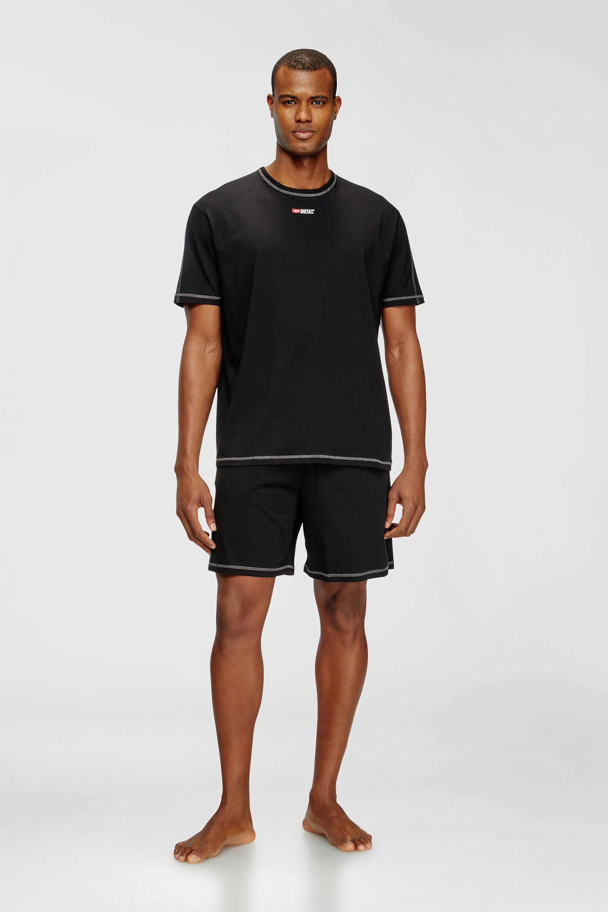Diesel - SET-ADAM-D-CORE, Man's Short Pajamas set in cotton jersey in Black - 1