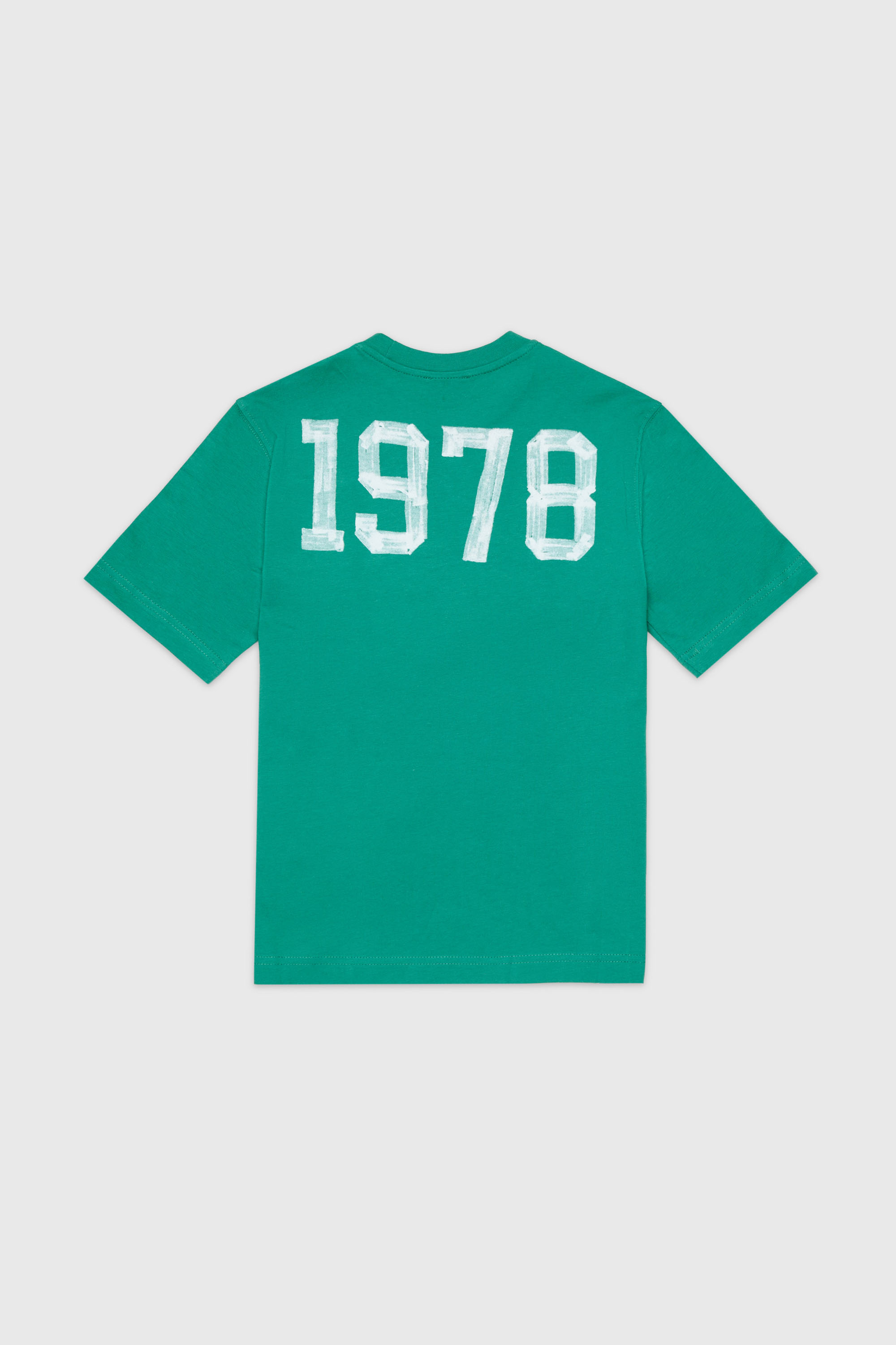 Diesel - TBAND OVER, Man's Cotton T-shirt with varsity graphics in Green - 2