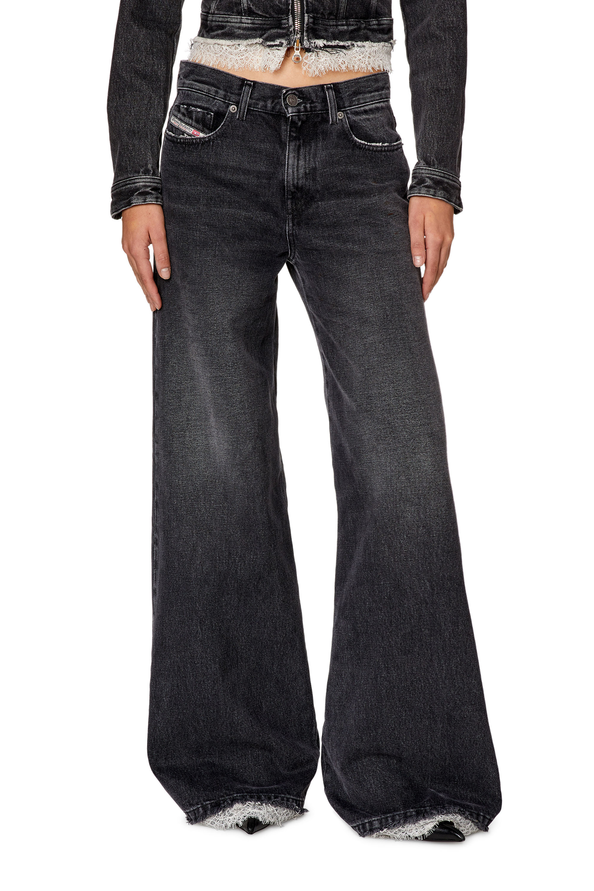 Diesel - Bootcut and Flare Jeans 1978 D-Akemi 007S2, Black/Dark grey - Image 1