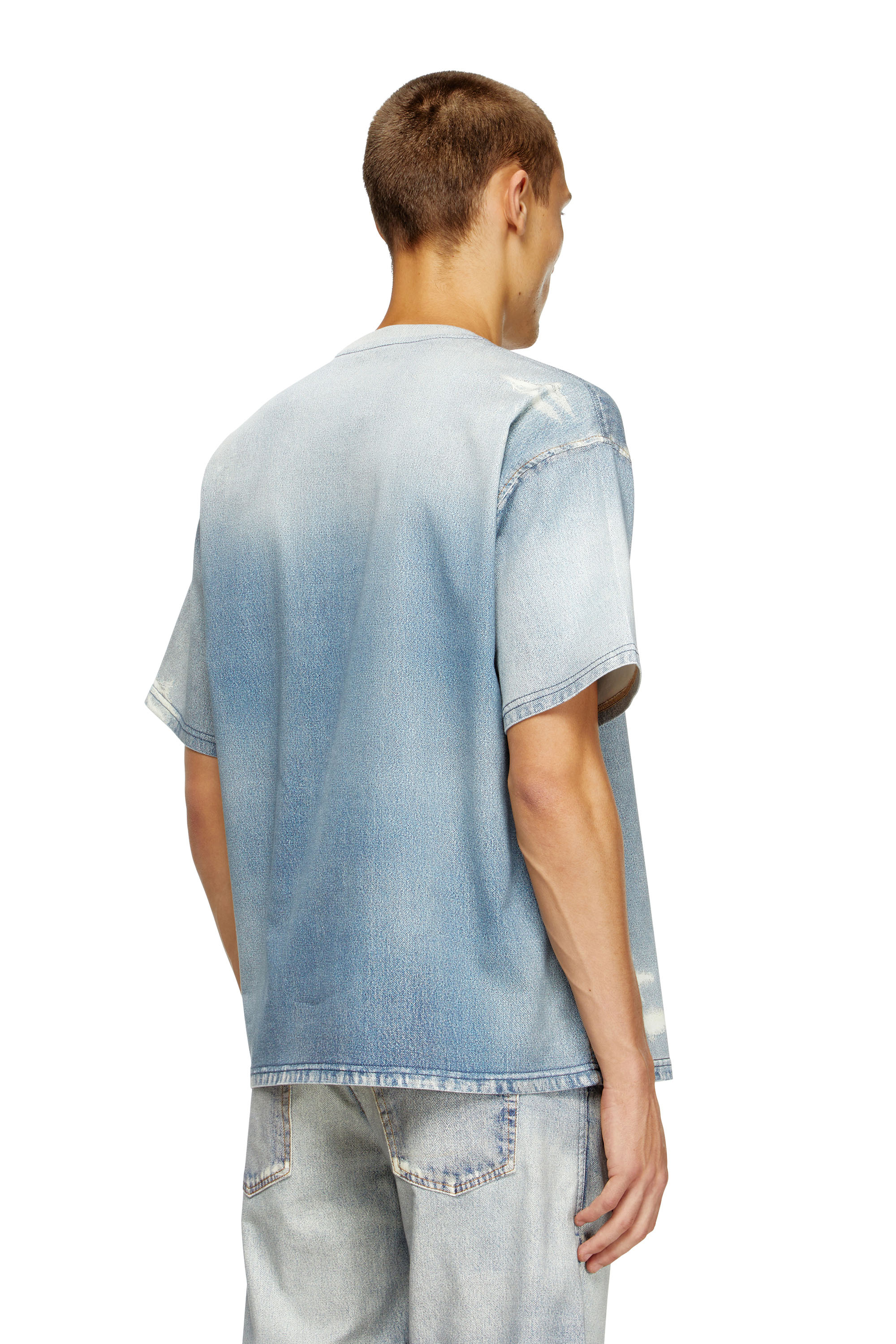 Diesel - D-BOX JOGG, Man's T-shirt in printed bleach-effect JoggJeans in Light Blue - 3