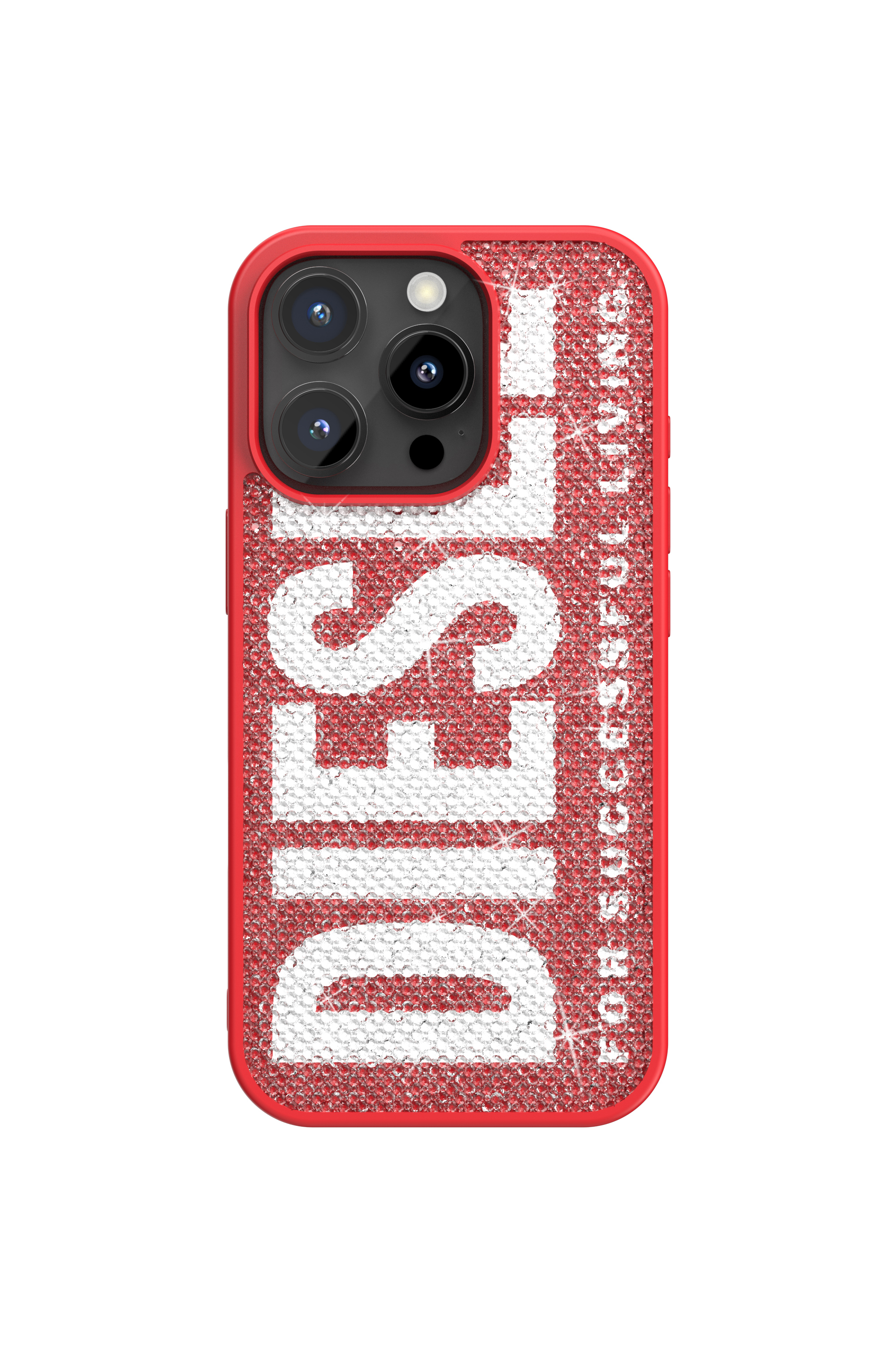 Diesel - 60188 MOULDED CASE, Unisex's Swarovski Crystal Case for iP 16 Pro in Red - 2