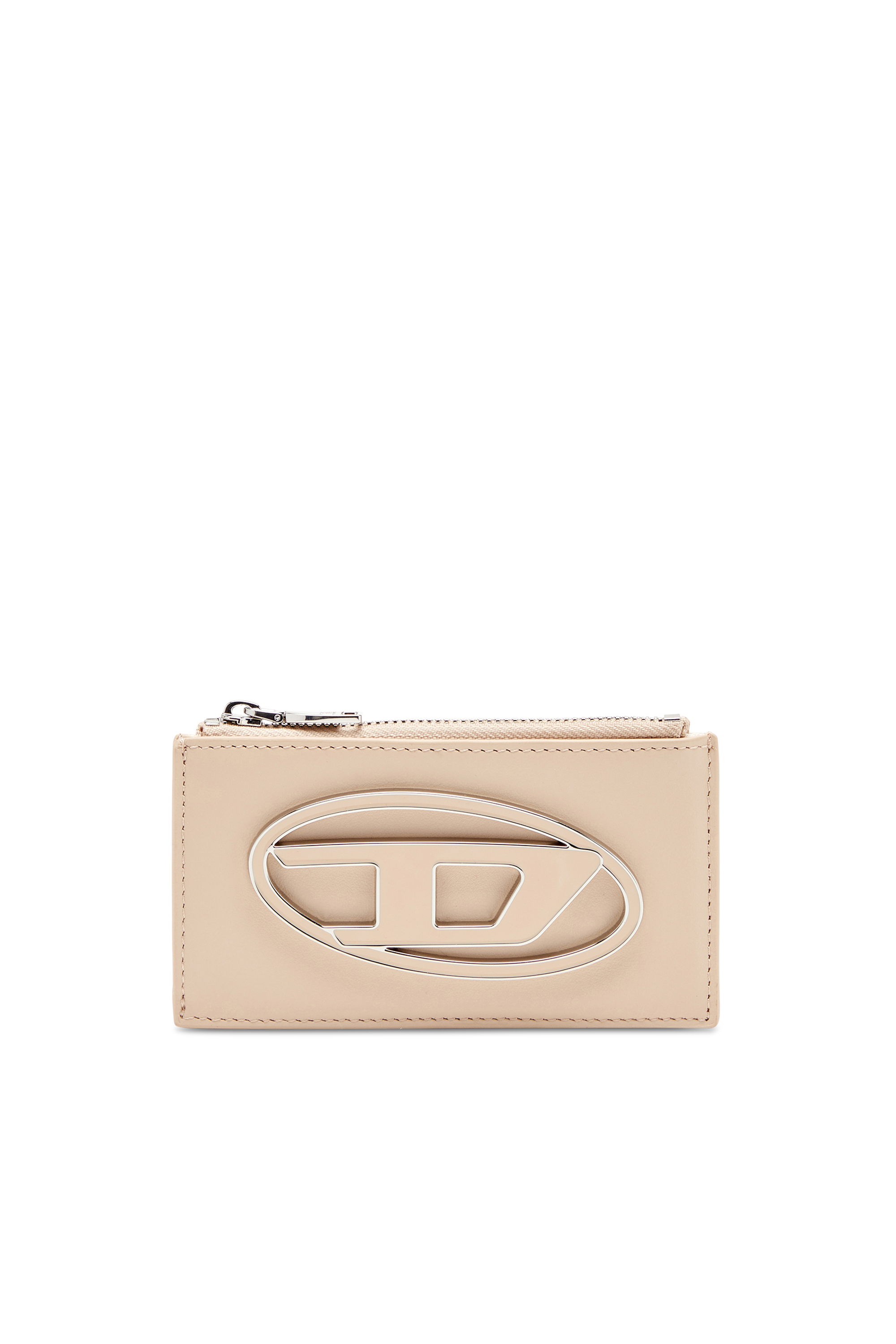 Diesel - 1DR CARD HOLDER III, Woman's Flat card holder in nappa leather in Beige - 1