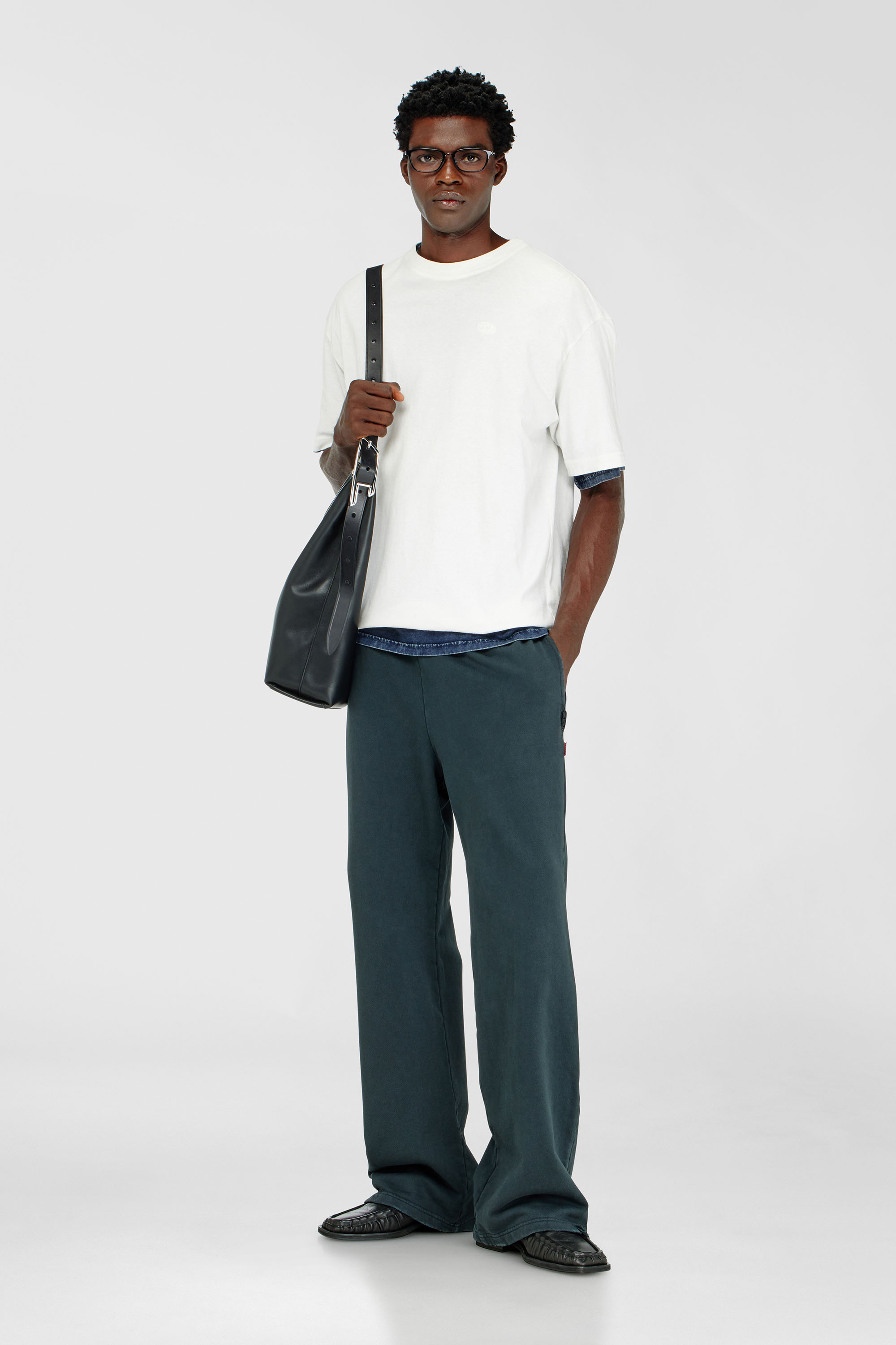 Diesel - T-BOGGY-MEGOVAL-D, Man's T-shirt with maxi oval D embroidery in White - 2