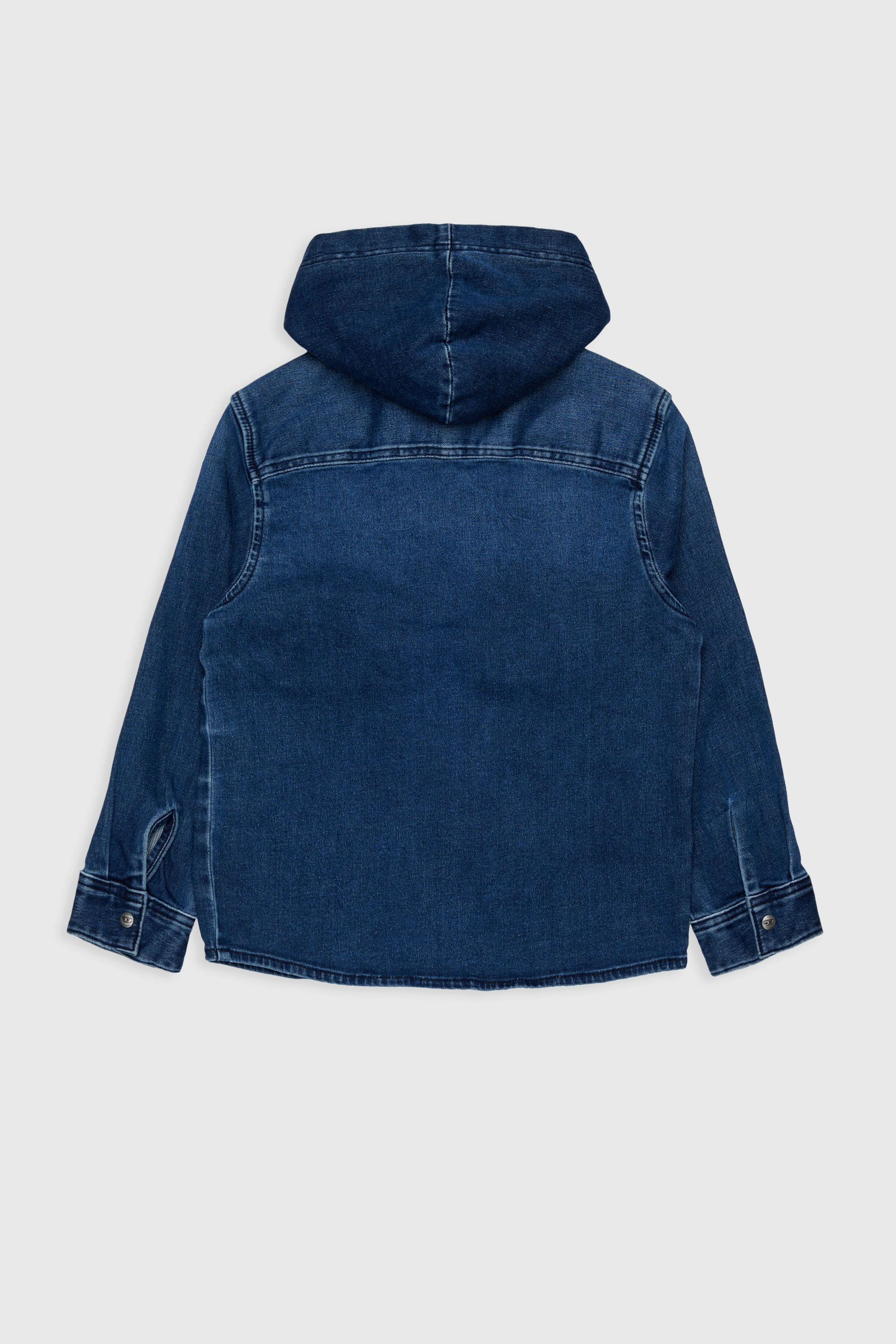 Diesel - CAMPS-OVER JJJ, Man's Hooded shirt in shadow-effect JoggJeans in Dark Blue - 2