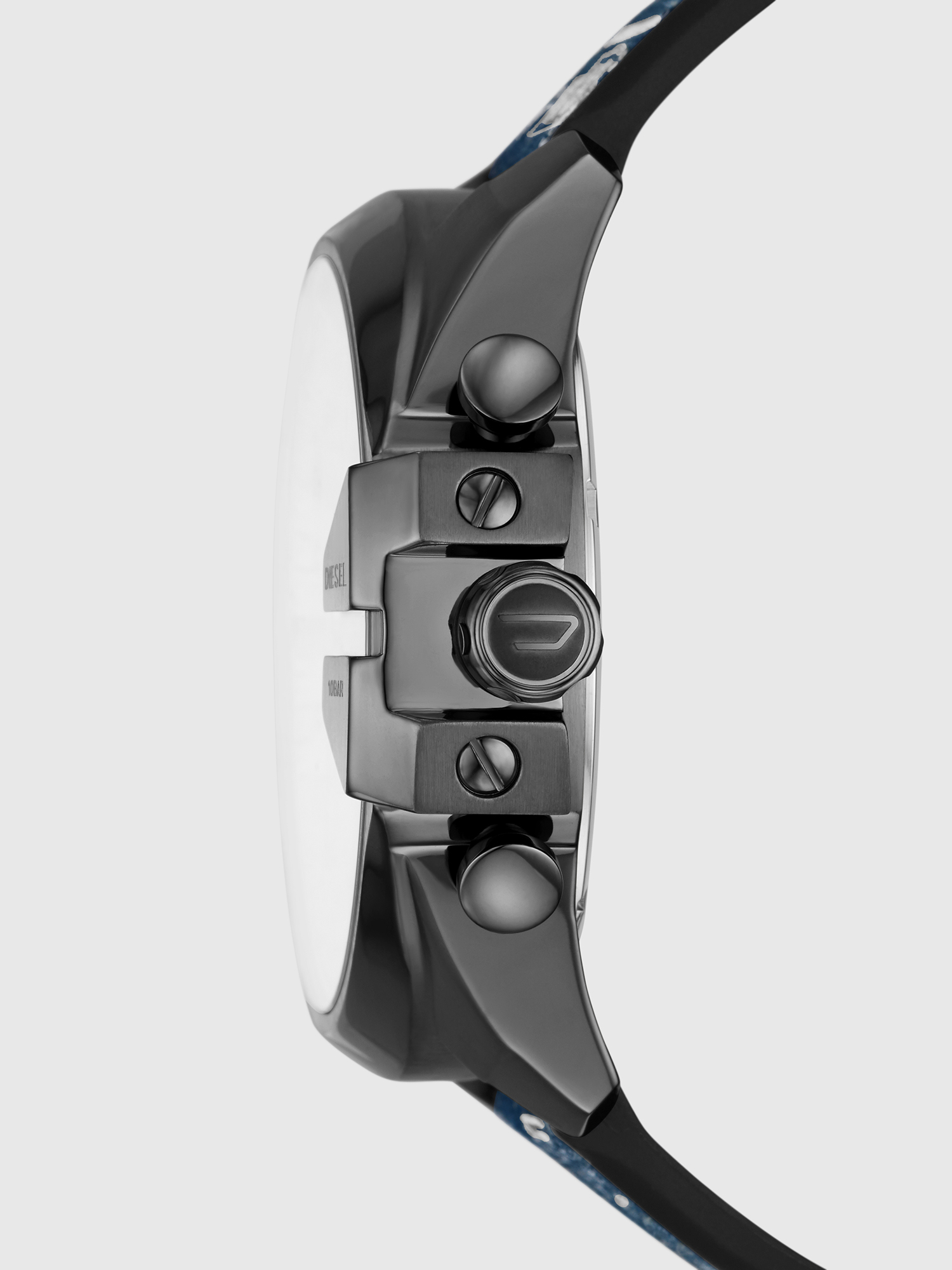 Diesel - DZ4541, Man's Mega Chief chronograph denim watch in Blue/Black - 3