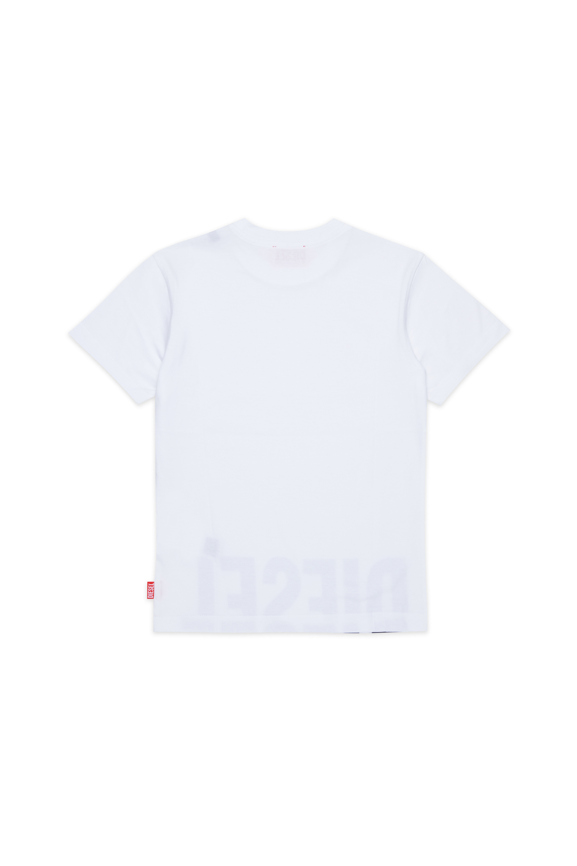 Diesel - TPRES, Man's T-shirt with cut-off logo in White - 2