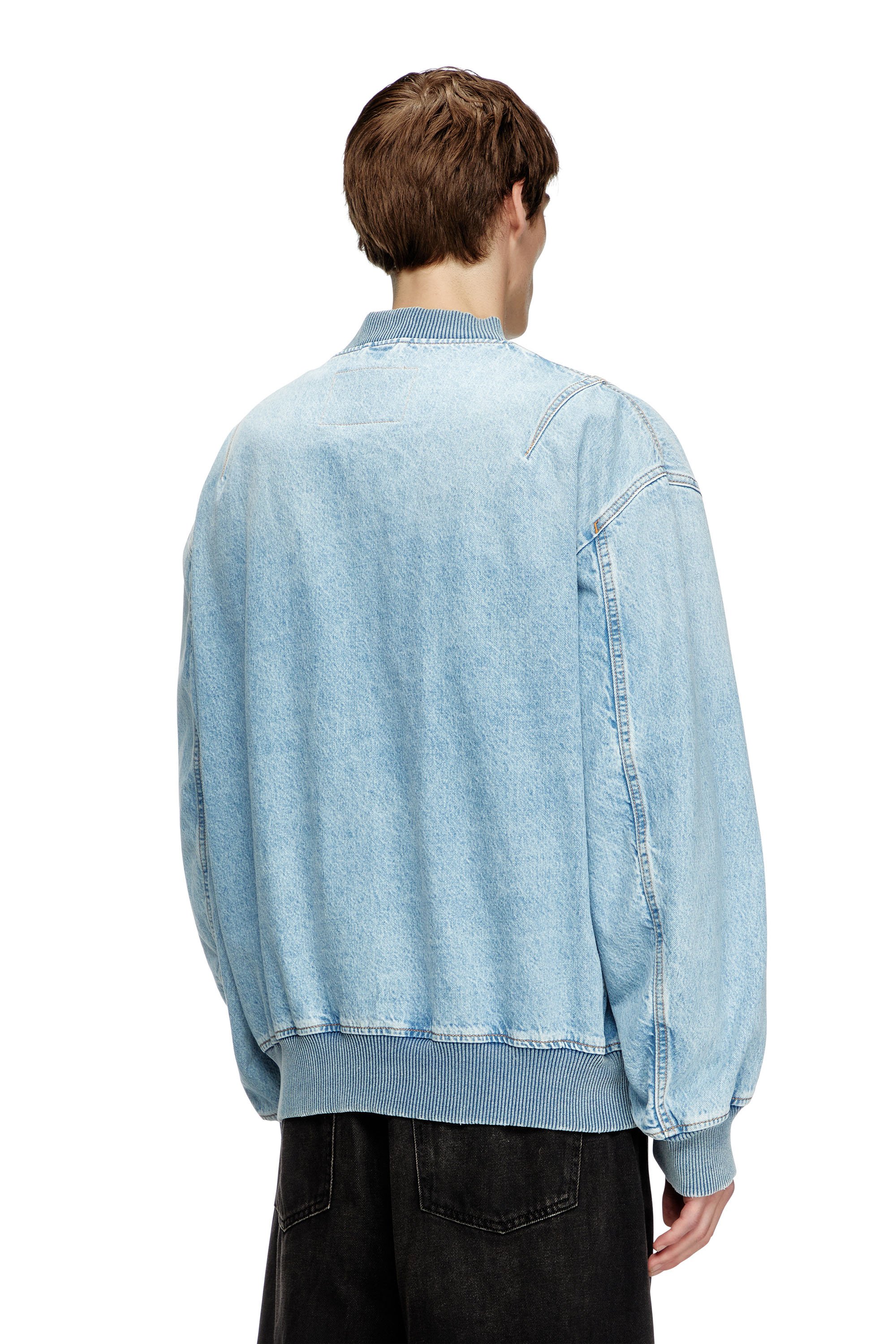 Diesel - D-VINZ, Man's Bomber jacket in denim in Light Blue - 4