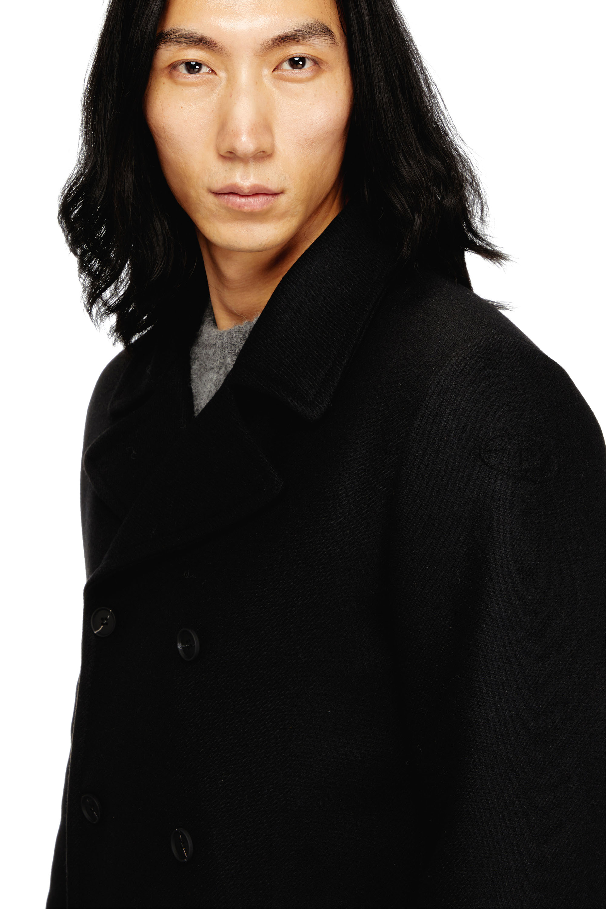 Diesel - W-HALEY-WRD, Man's Peacoat in felted wool blend in null - 4