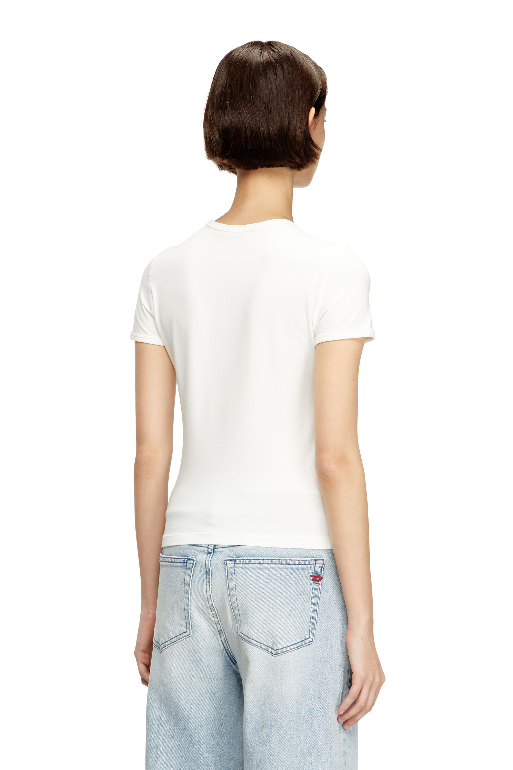 T-UNCUTIESLONG-OD, 141 Diesel - T-UNCUTIESLONG-OD, Woman's Slim-fit T-shirt with metallic Oval D in null - 3