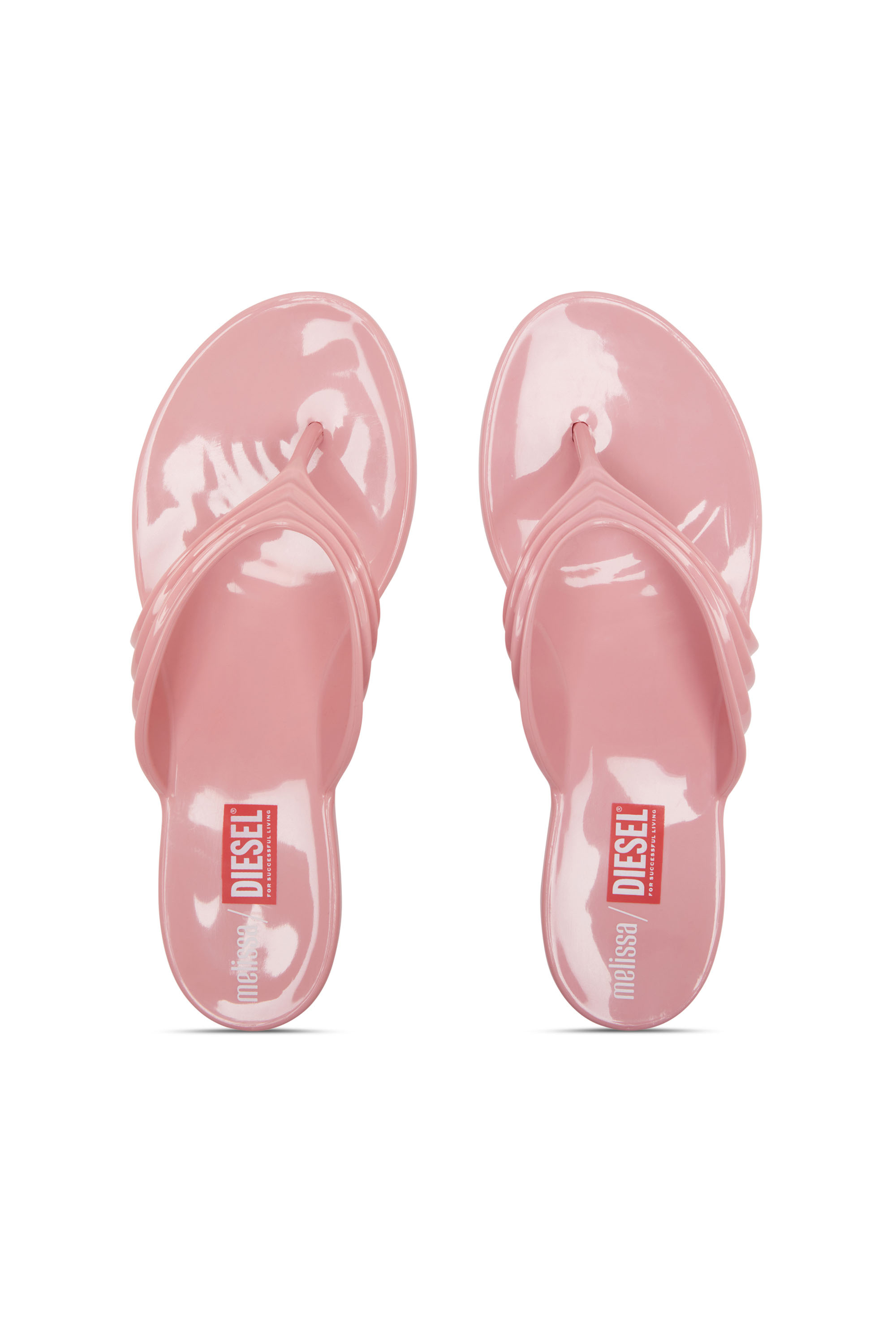 MELISSA QUANTUM THONG, Pink Diesel - MELISSA QUANTUM THONG, Woman's Sculptural flip-flops in Melflex® in Pink - 4