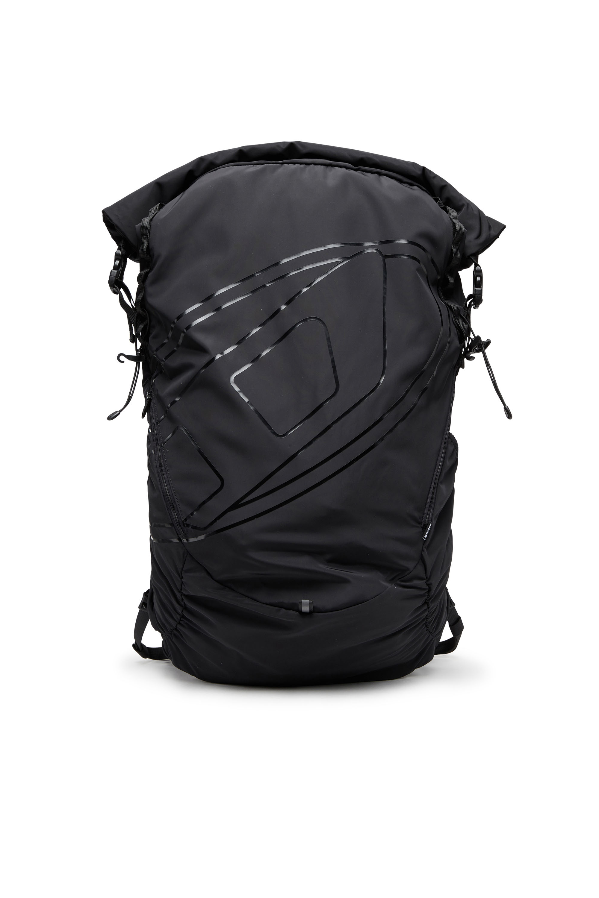 Diesel - DRAPE BACKPACK, Man's Drape-Nylon roll-top backpack in Black - 2