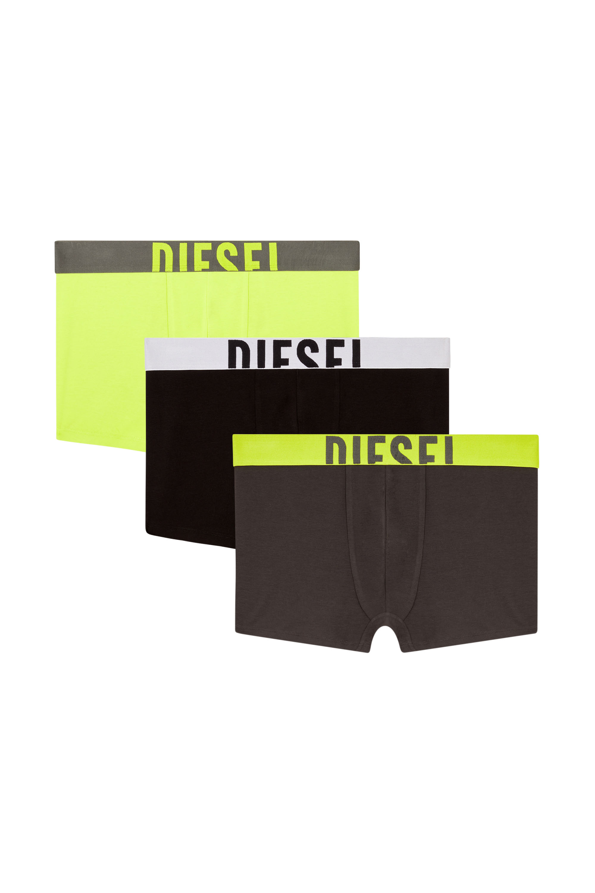 DAMIEN-D-POP-3PACK-40, Grey/Green Diesel - DAMIEN-D-POP-3PACK-40, Man's Three-pack boxer briefs in stretch cotton in Grey/Green - 2