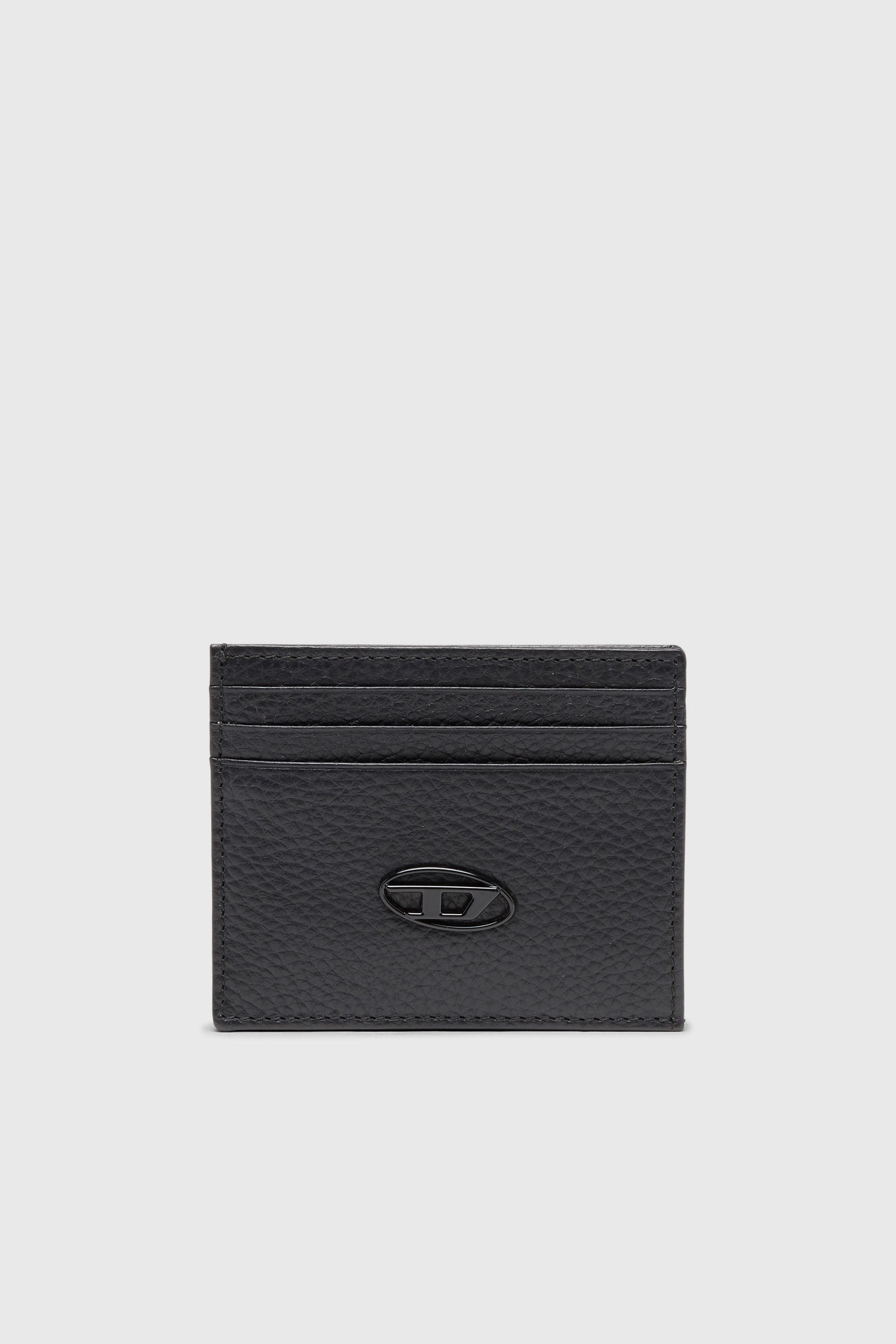 Diesel - CARD CASE, Man's Card case in grained leather in Black - 1