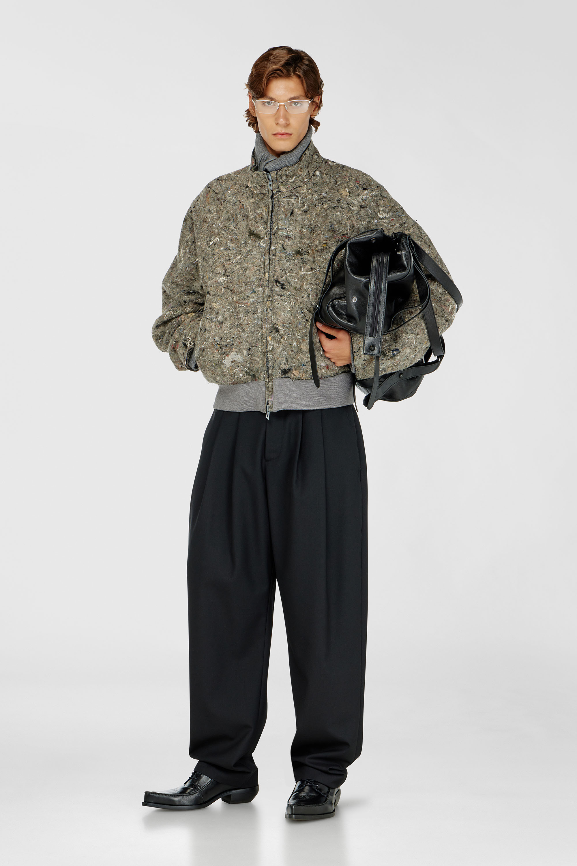 Diesel - J-DISTEM, Man's Upcycled felted jacket in Grey - 2