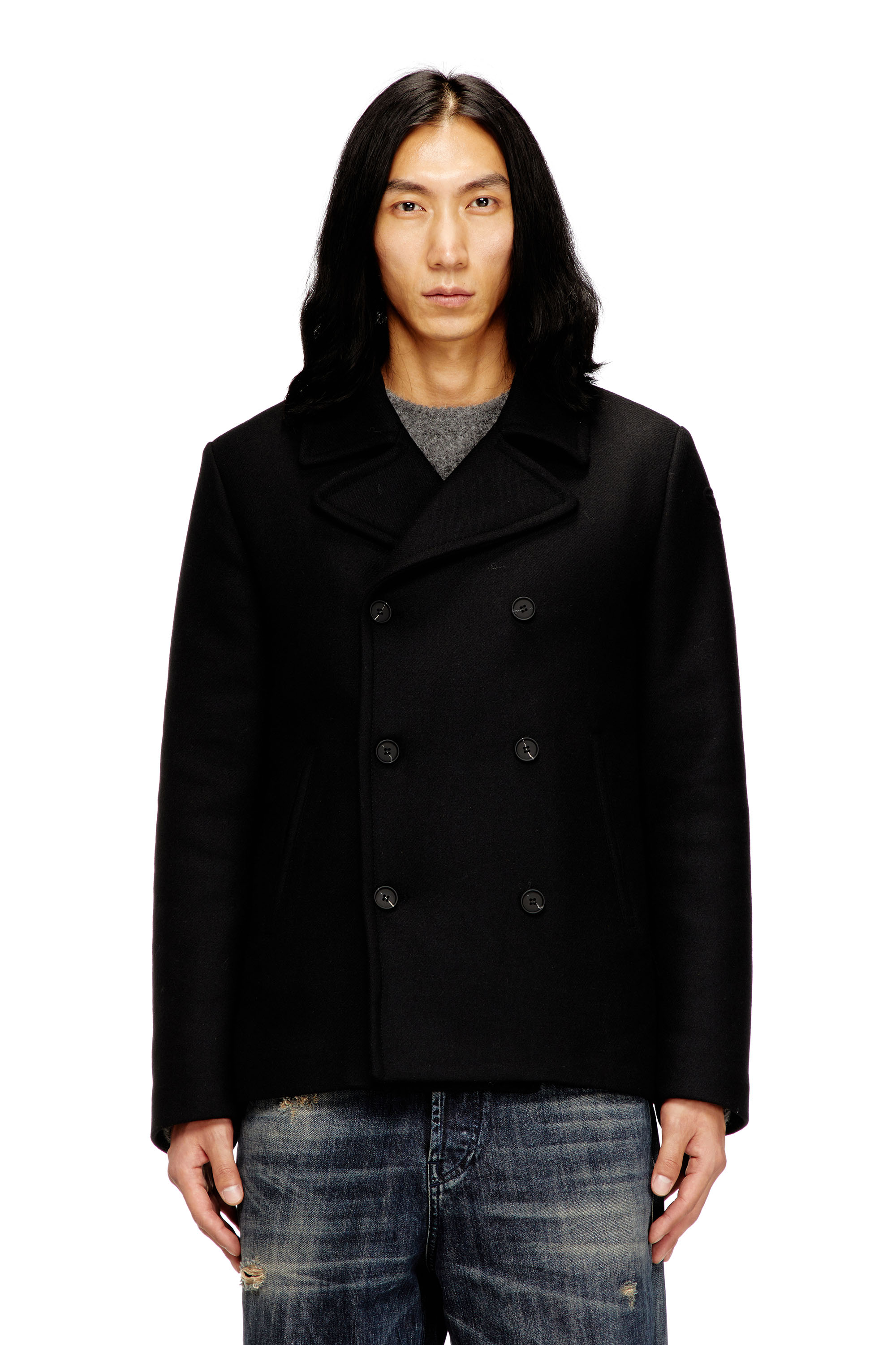 Diesel - W-HALEY-WRD, Man's Peacoat in felted wool blend in null - 1