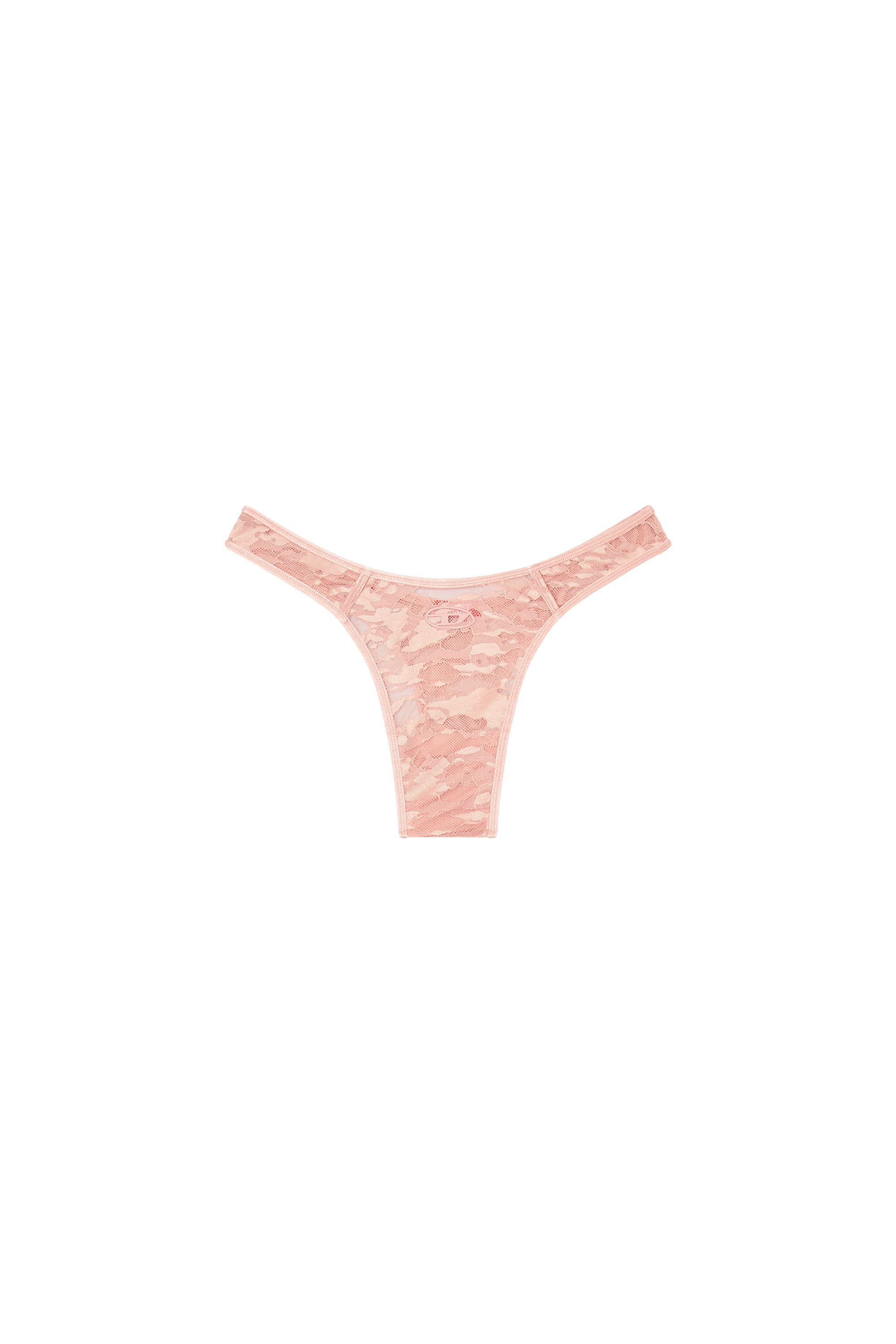 Diesel - MICRO-PUNCHY-UTLT, Woman's Thong in nylon lace with Oval D in Pink - 3